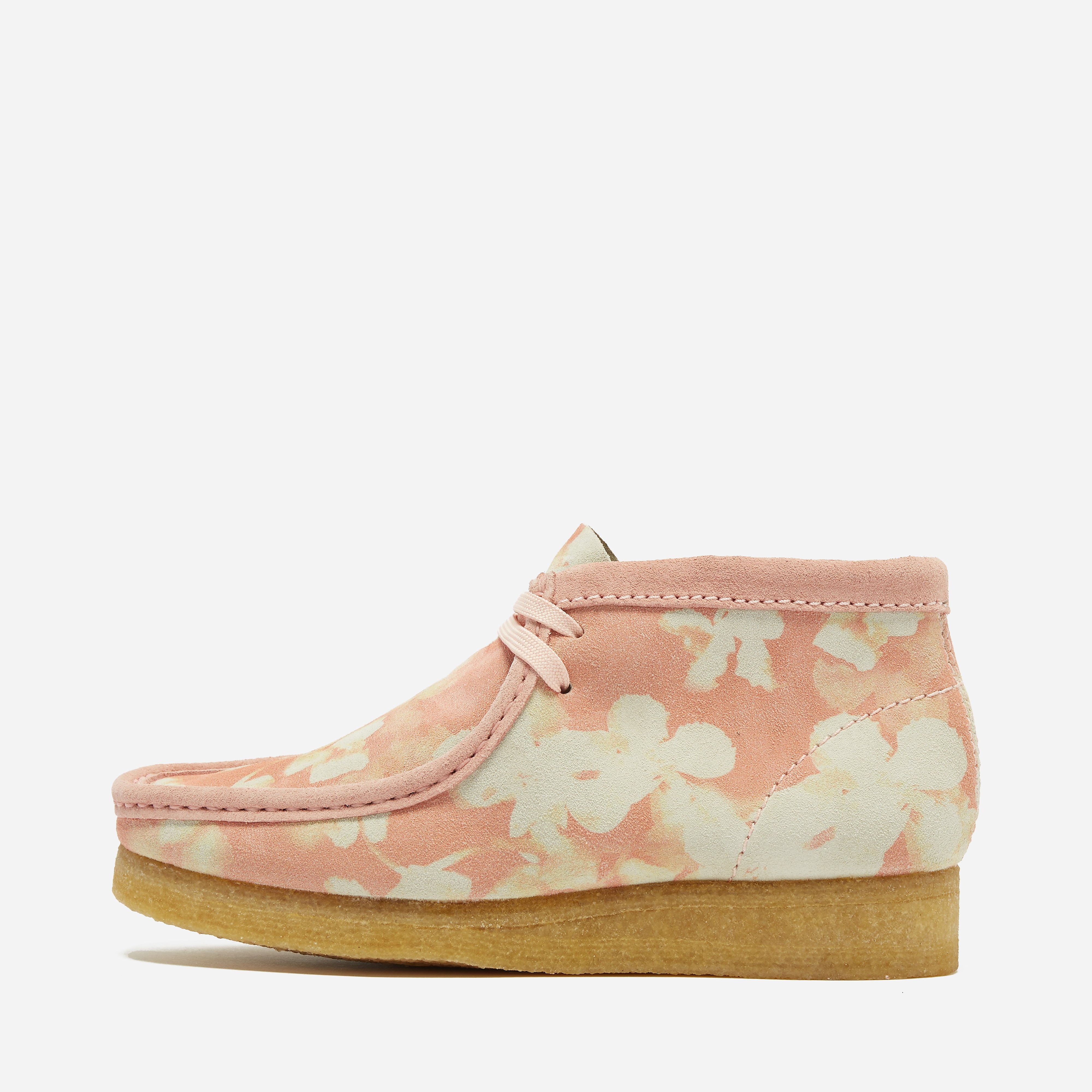 clarks originals wallabee boot floral women's, pink