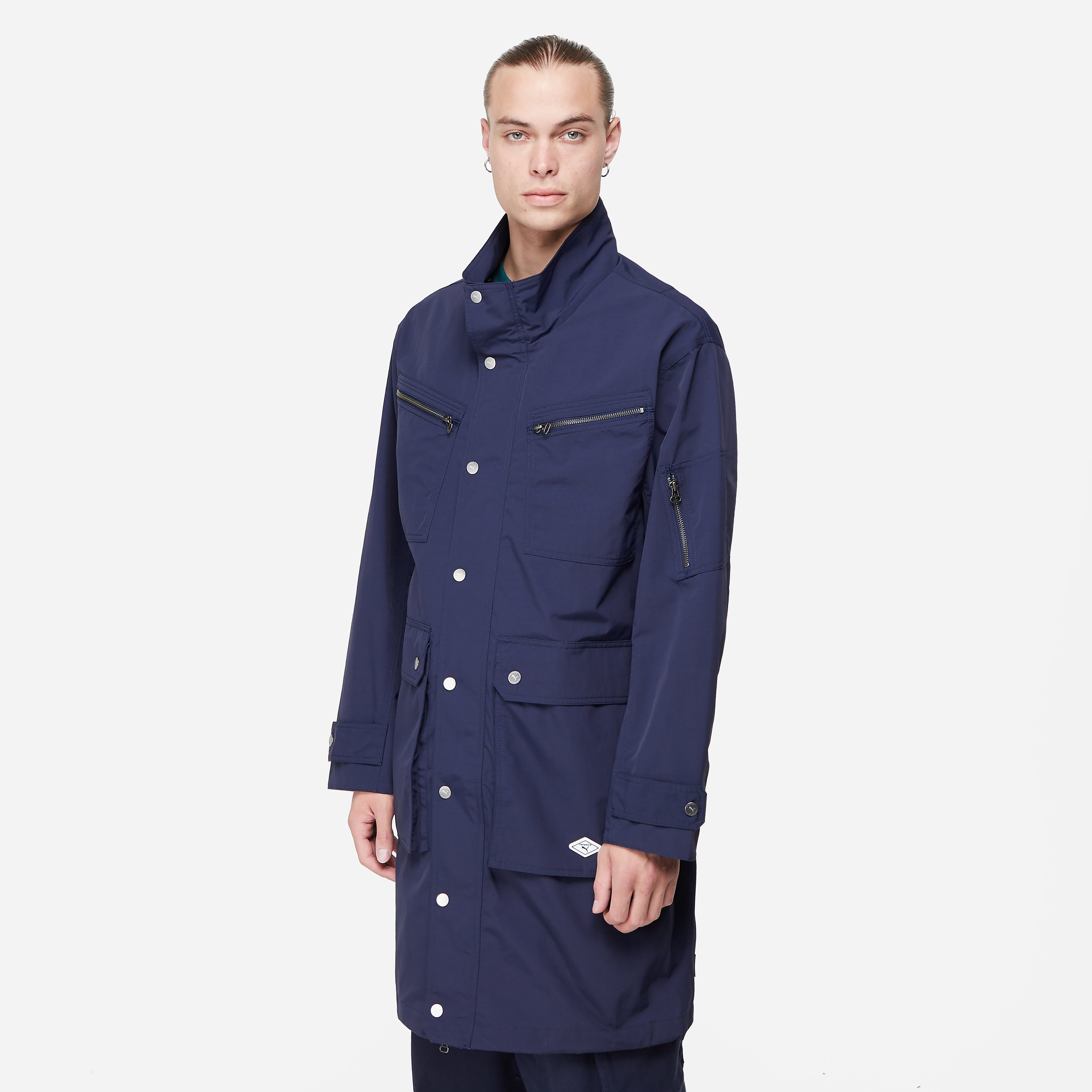 puma x nanamica woven coat, navy