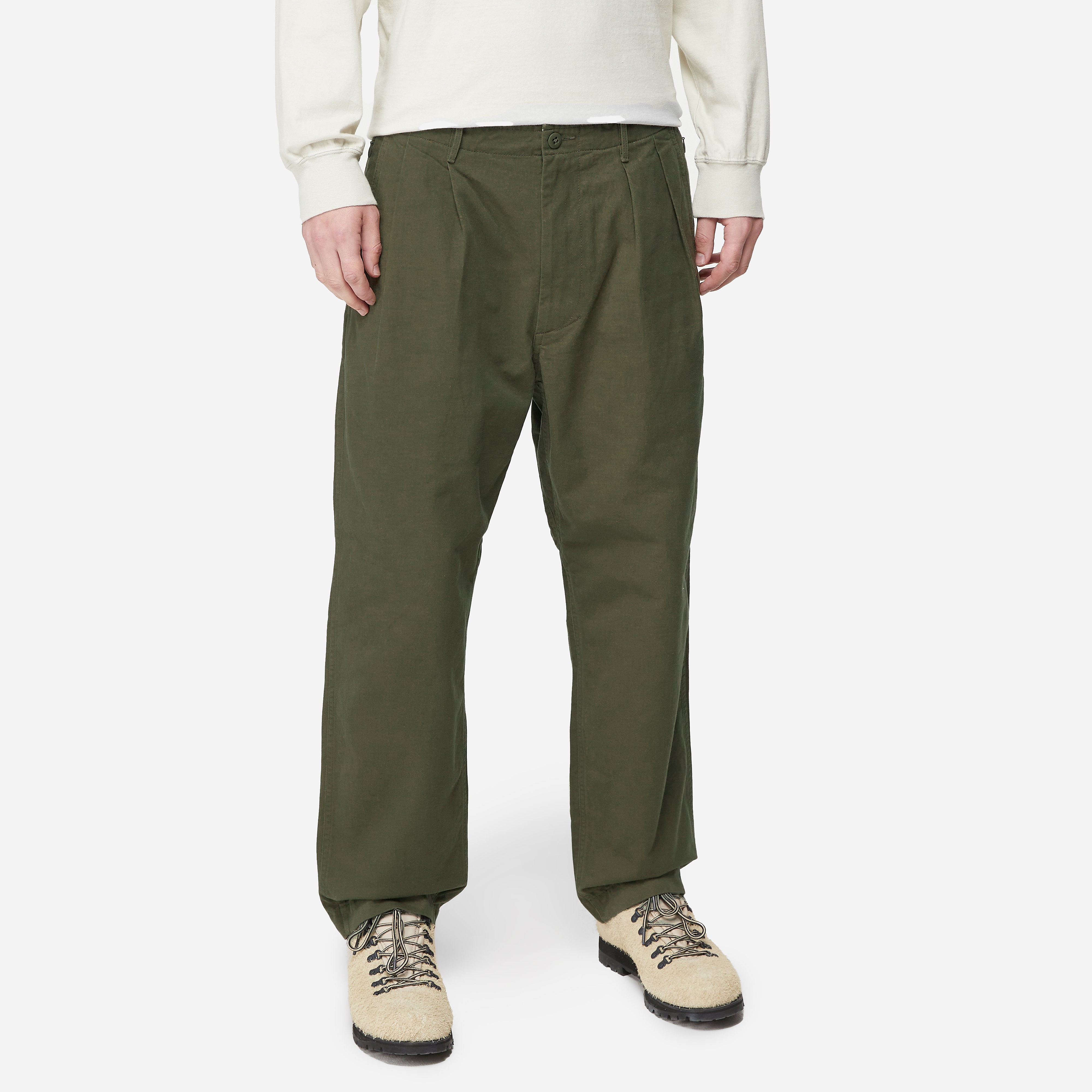 Pilgrim Surf Supply Tommaso Pleat Pant, Green - Curated Menswear
