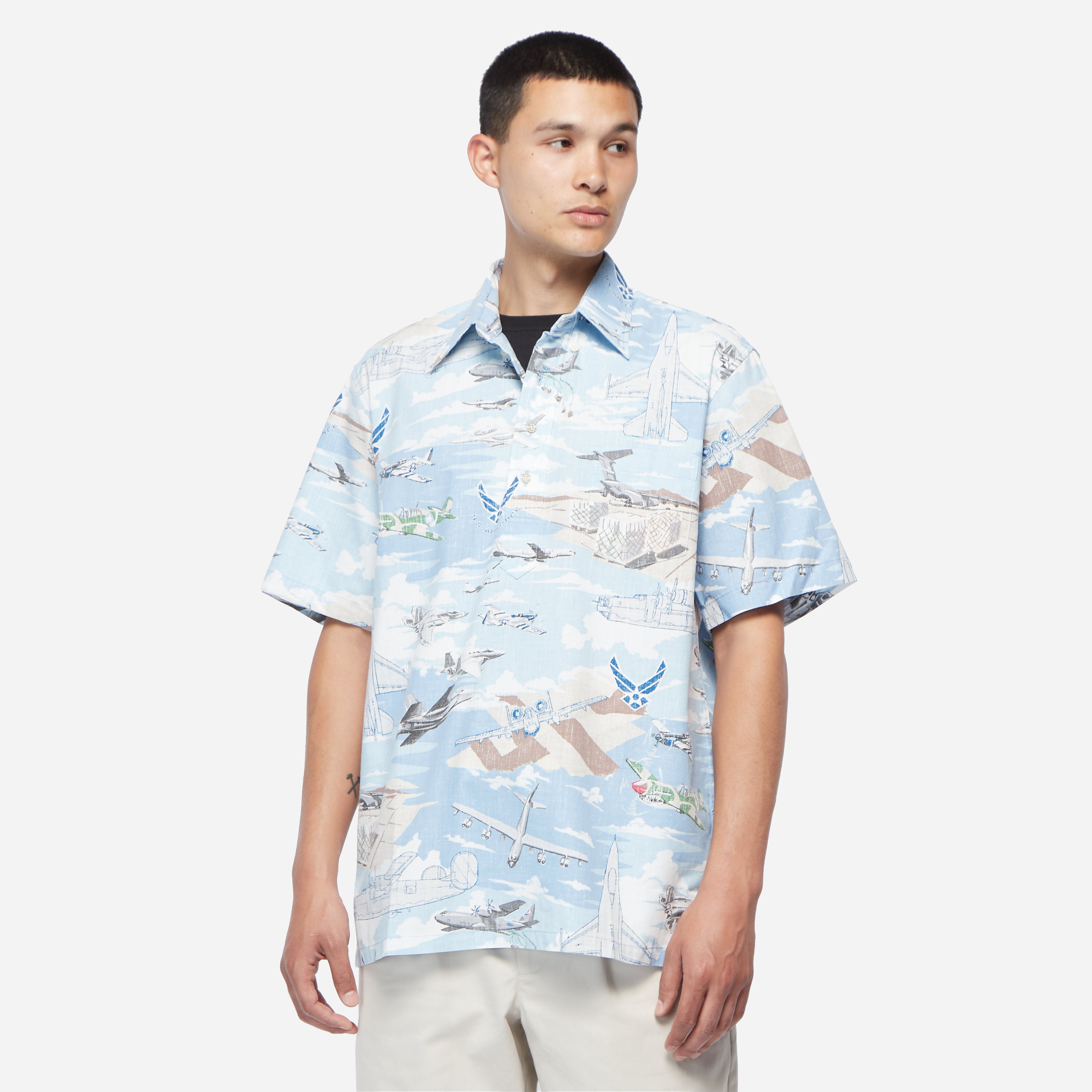 Reyn Spooner Air Force Pullover Shirt, Blue