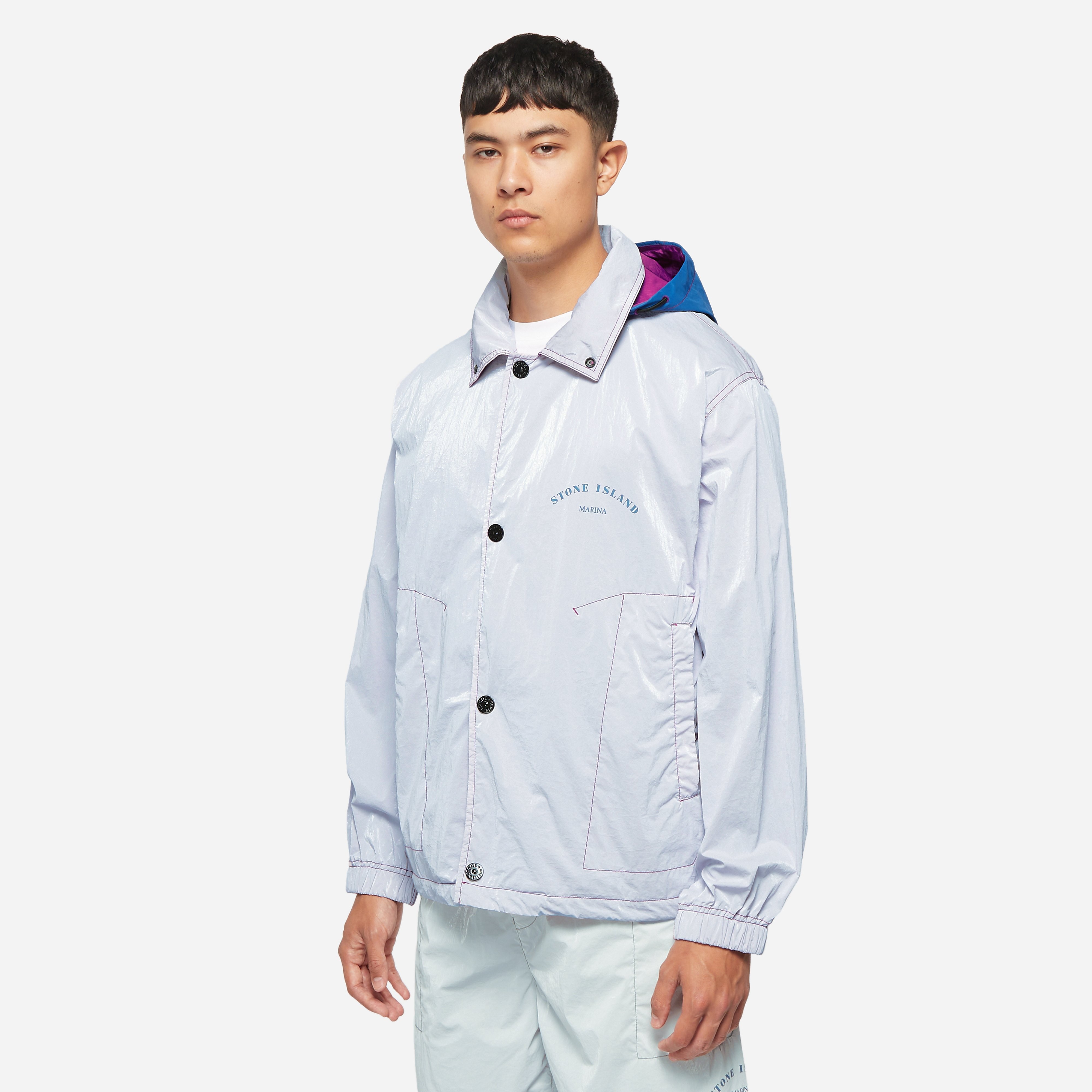 Blue Stone Island Marina Reflective Jacket Stone Island Marina