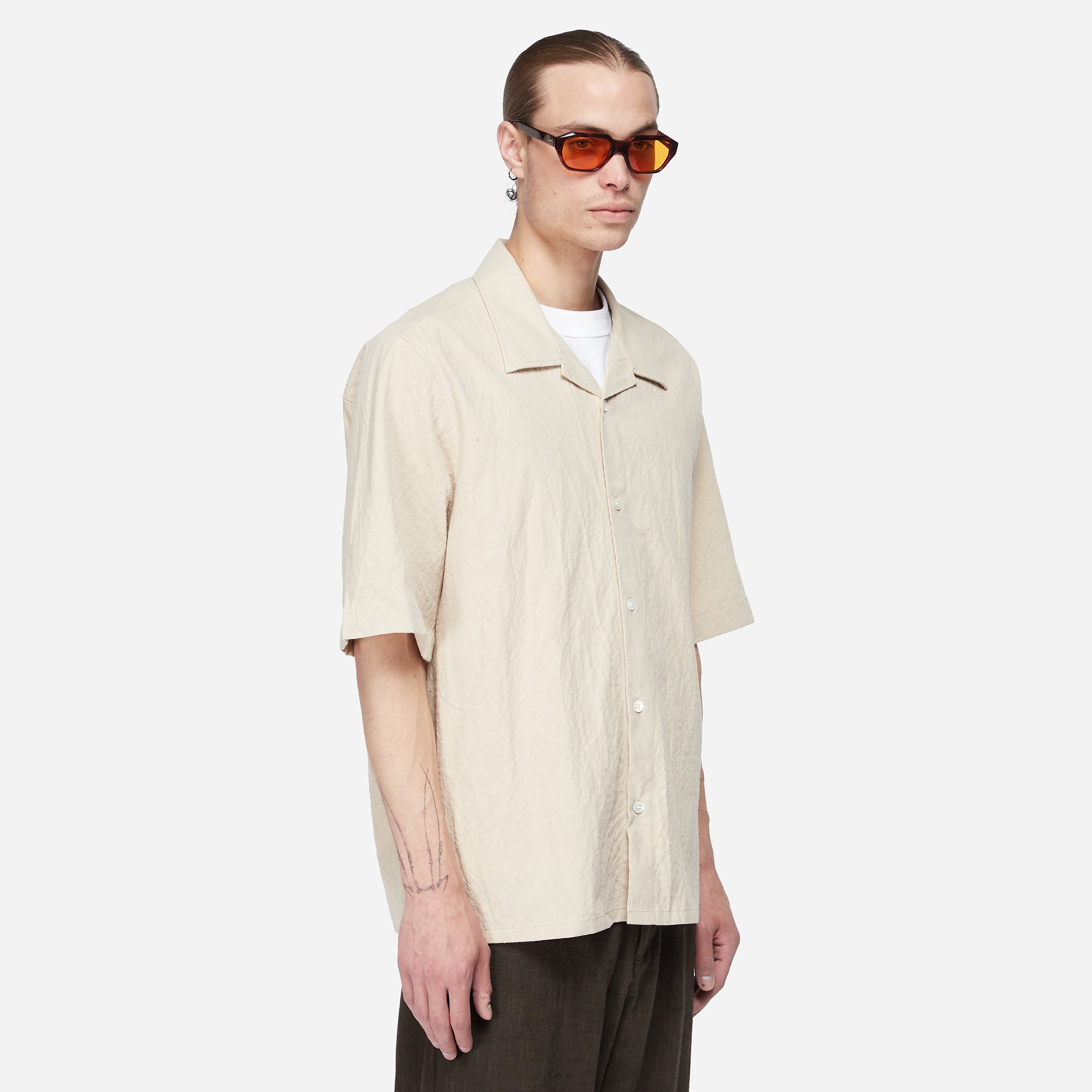 ☆関税込み☆【NN07】Pedro3525 Embroidered Mercerised T-Shirt Pedro 3525 men's t-shirt - Camel - Buy online at NN.07®