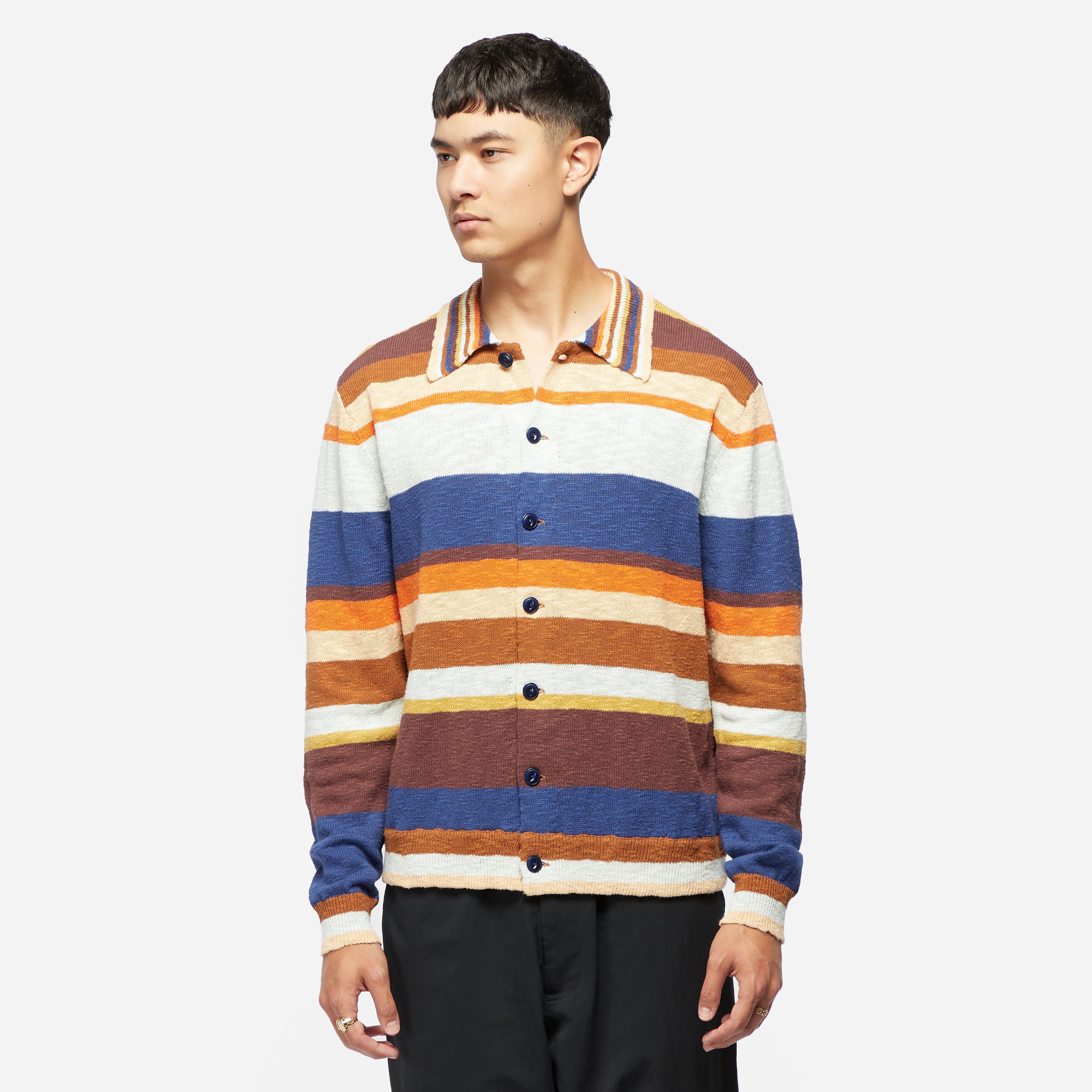 YMC Rat Pack Cardigan, Multi - Curated Menswear