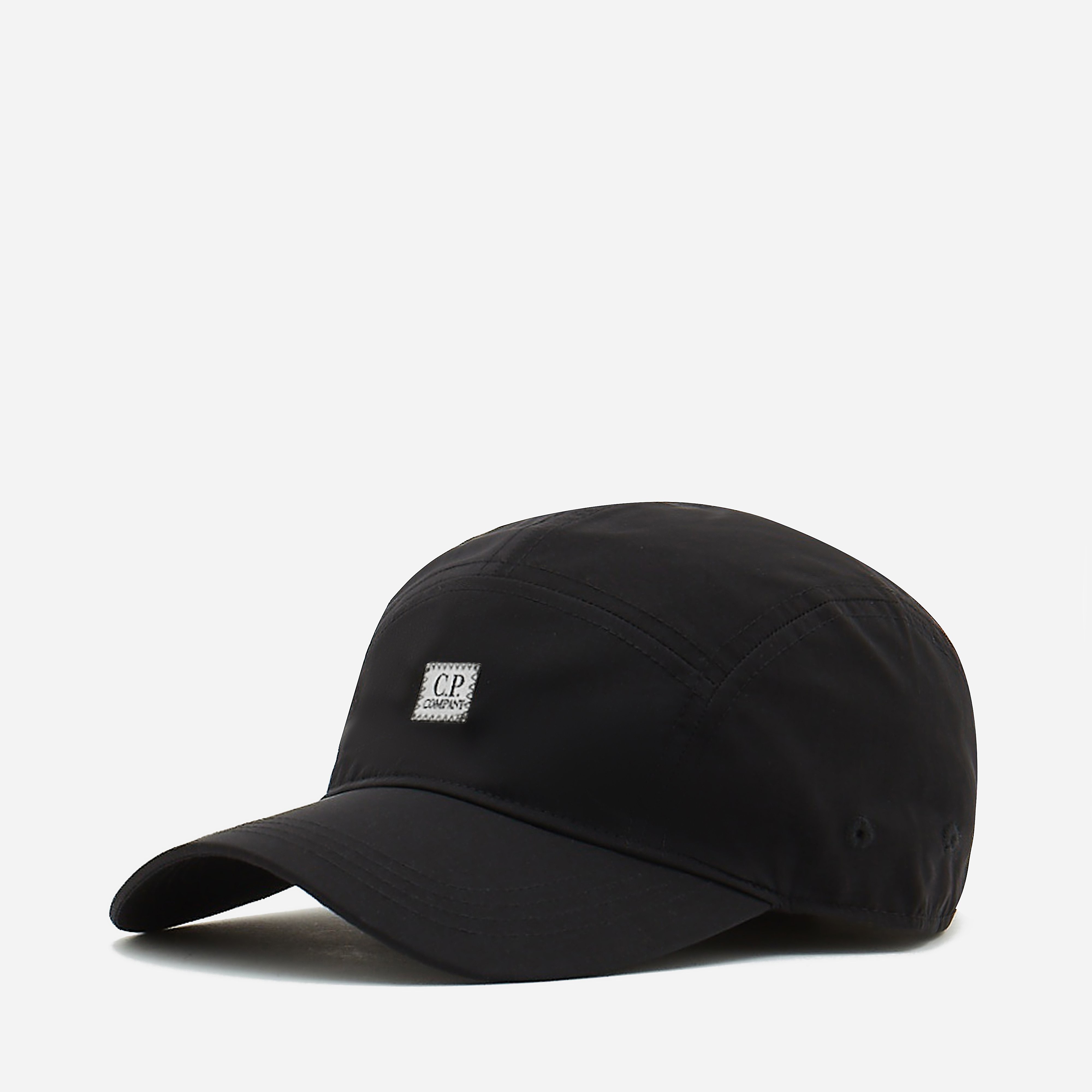 c.p. company chrome-r panelled logo cap, black