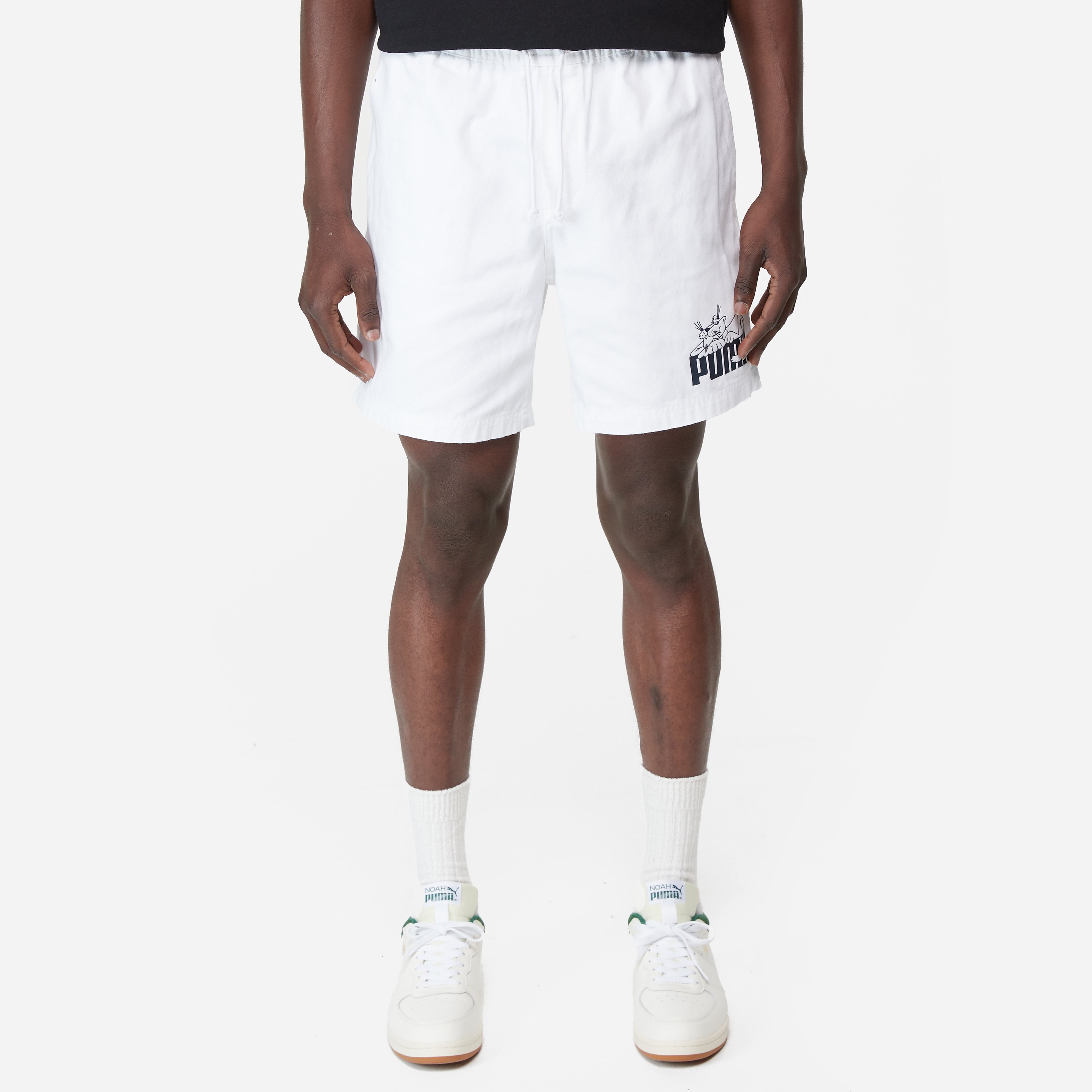 puma x noah shorts, white
