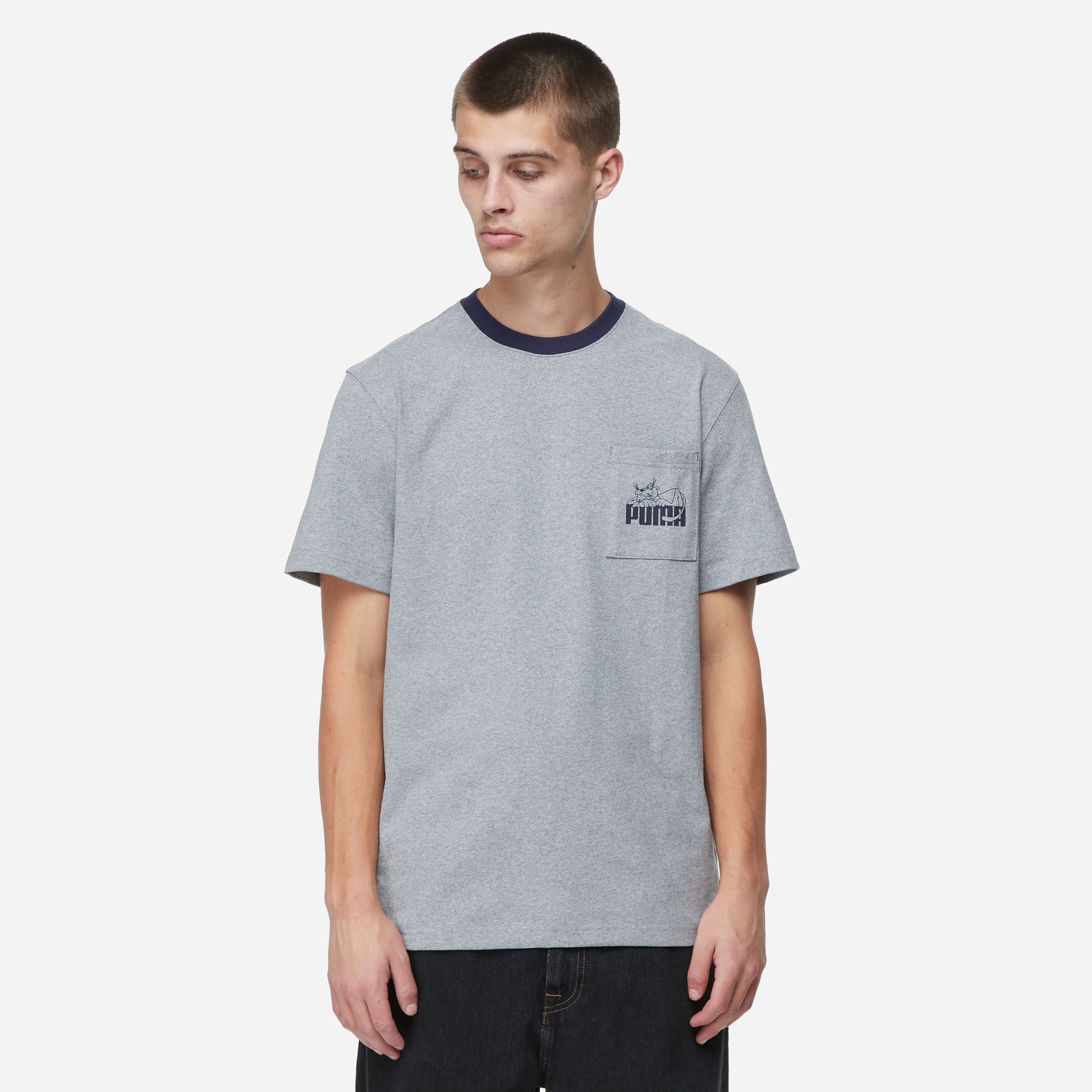 puma x noah pocket t-shirt, grey