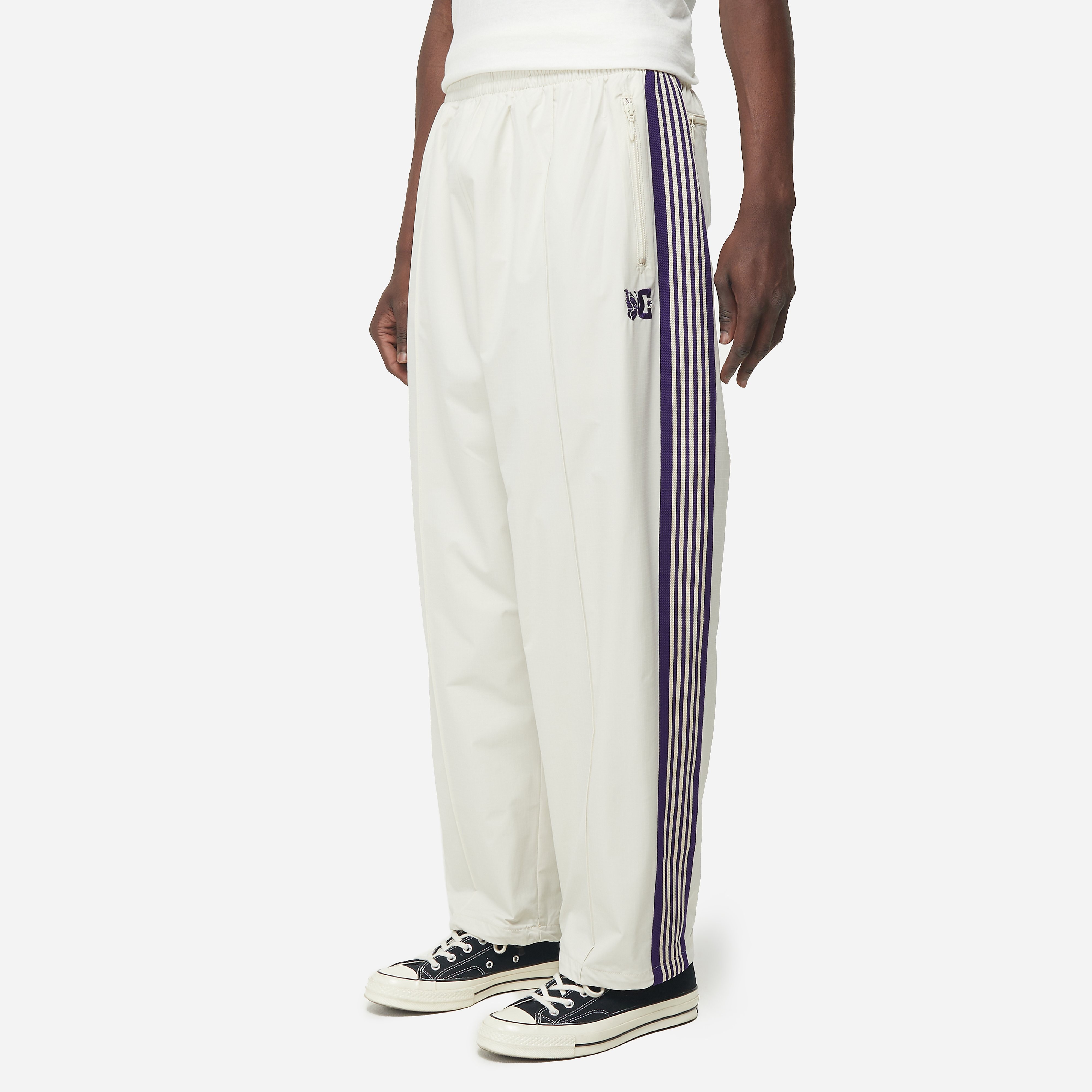 Needles x DC Shoes Ripstop Track Pant, White - Curated Menswear