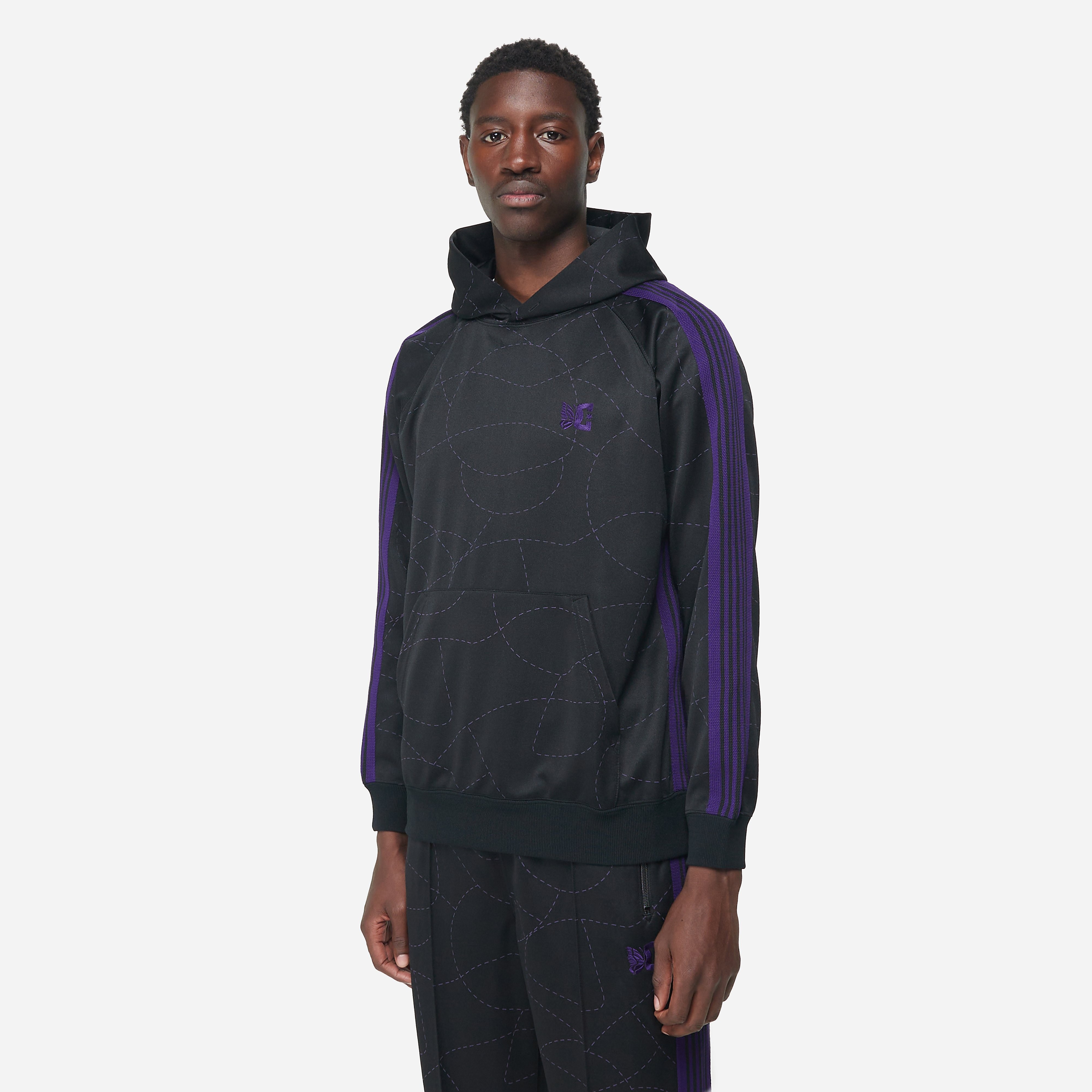 Needles x DC Shoes Poly Smooth Hoodie, Black - Curated Menswear