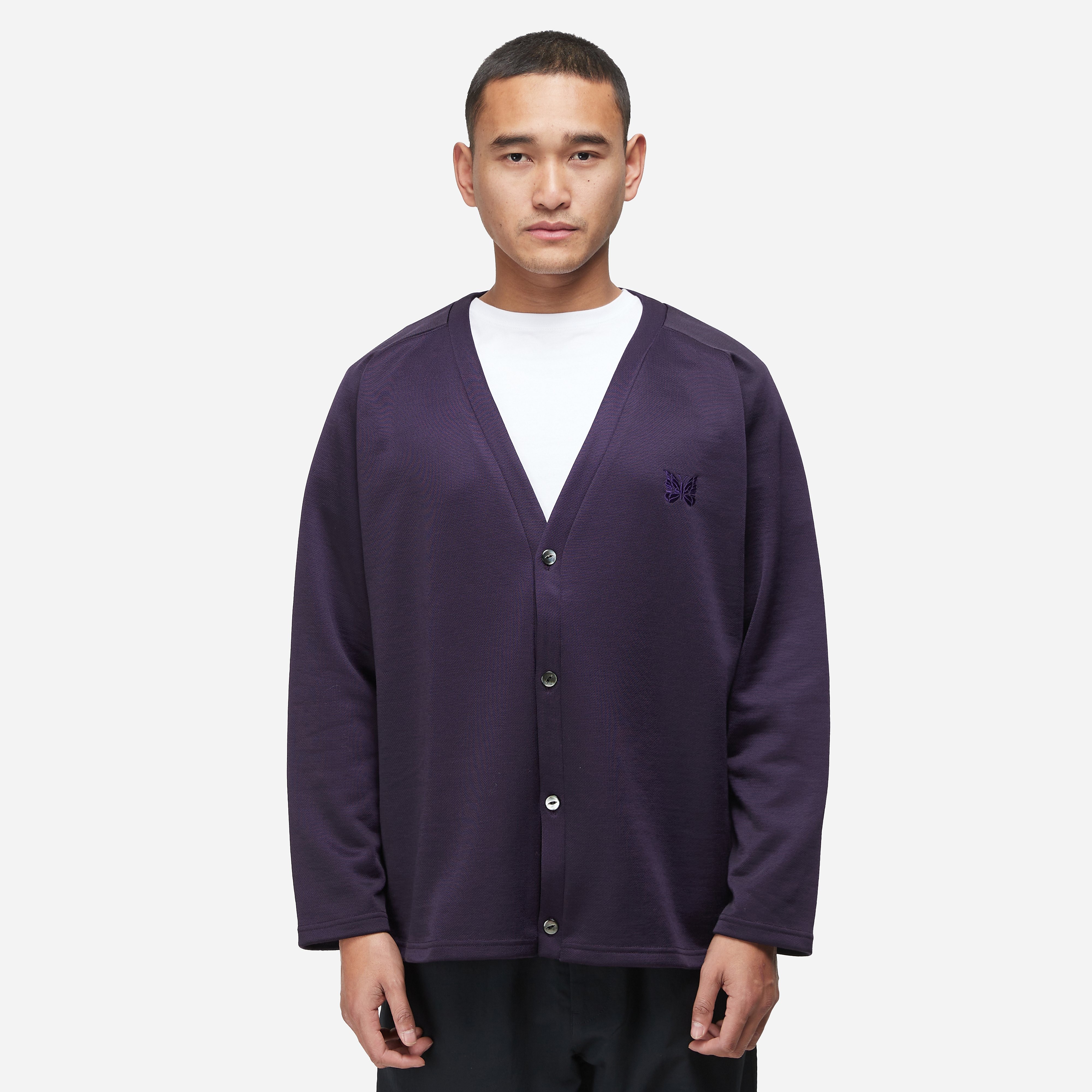Needles Snap Cardigan Jacket, Black - Curated Menswear