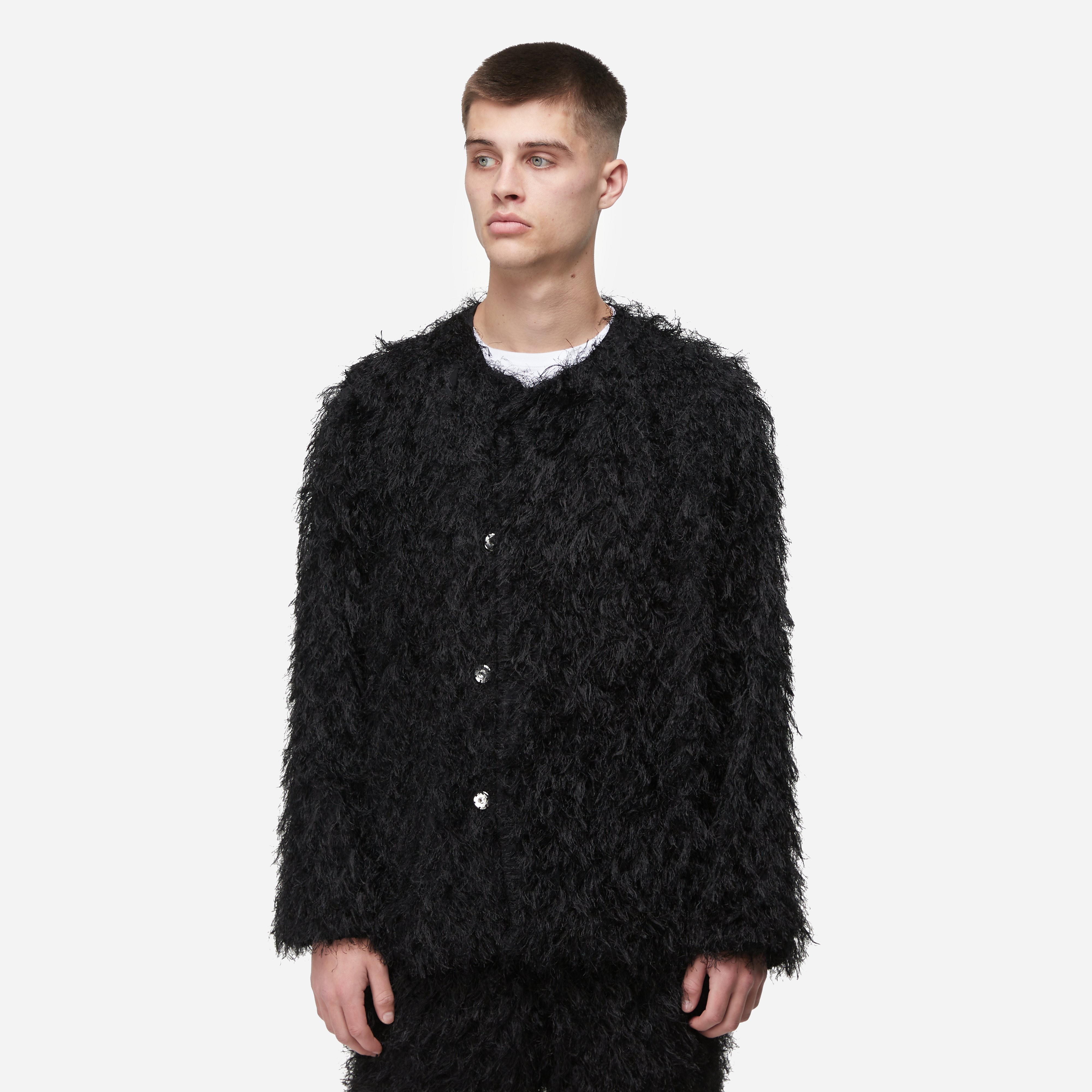 Needles Snap Cardigan Jacket, Black - Curated Menswear