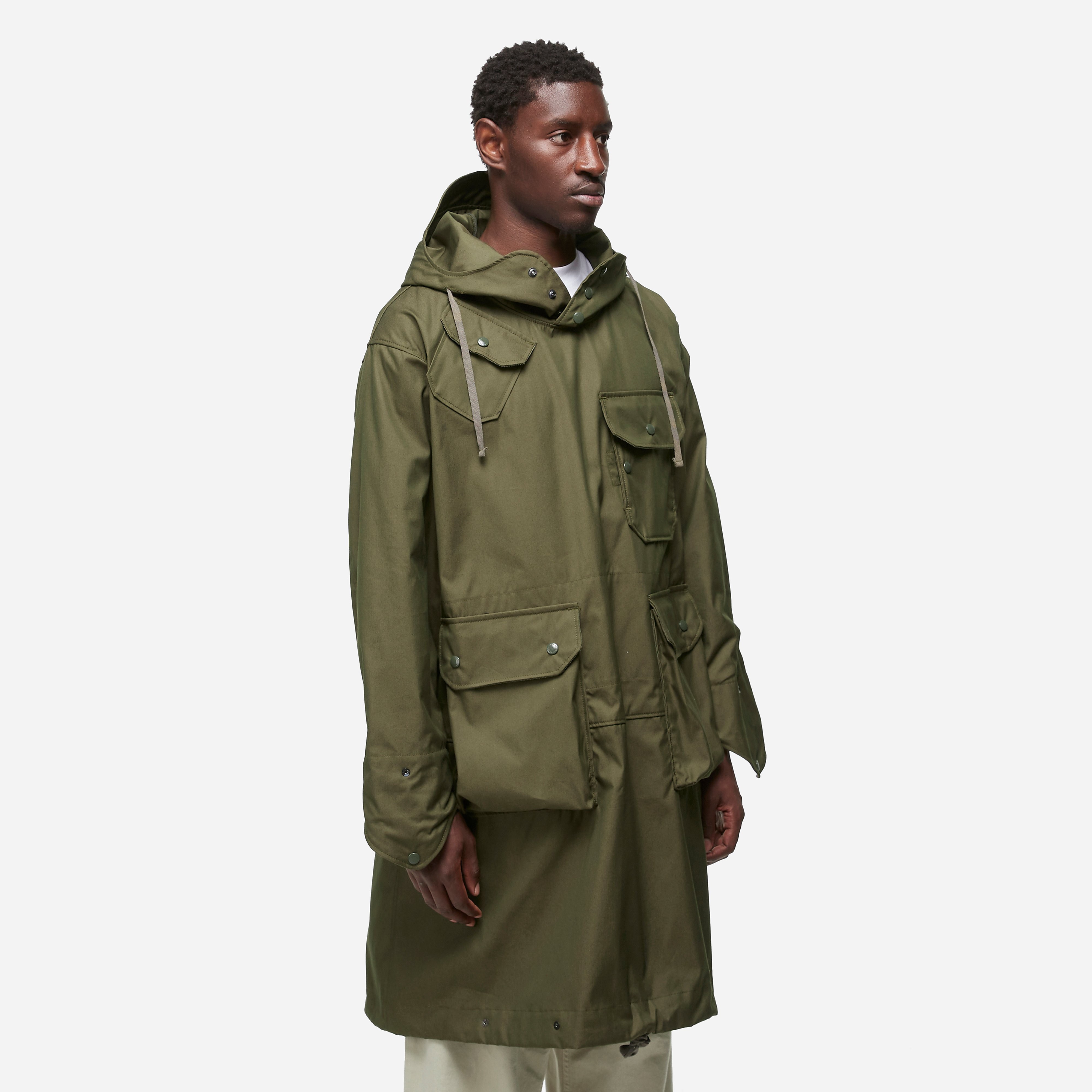 Engineered Garments OVER PARKA POPLIN, OLIVE - Curated Menswear