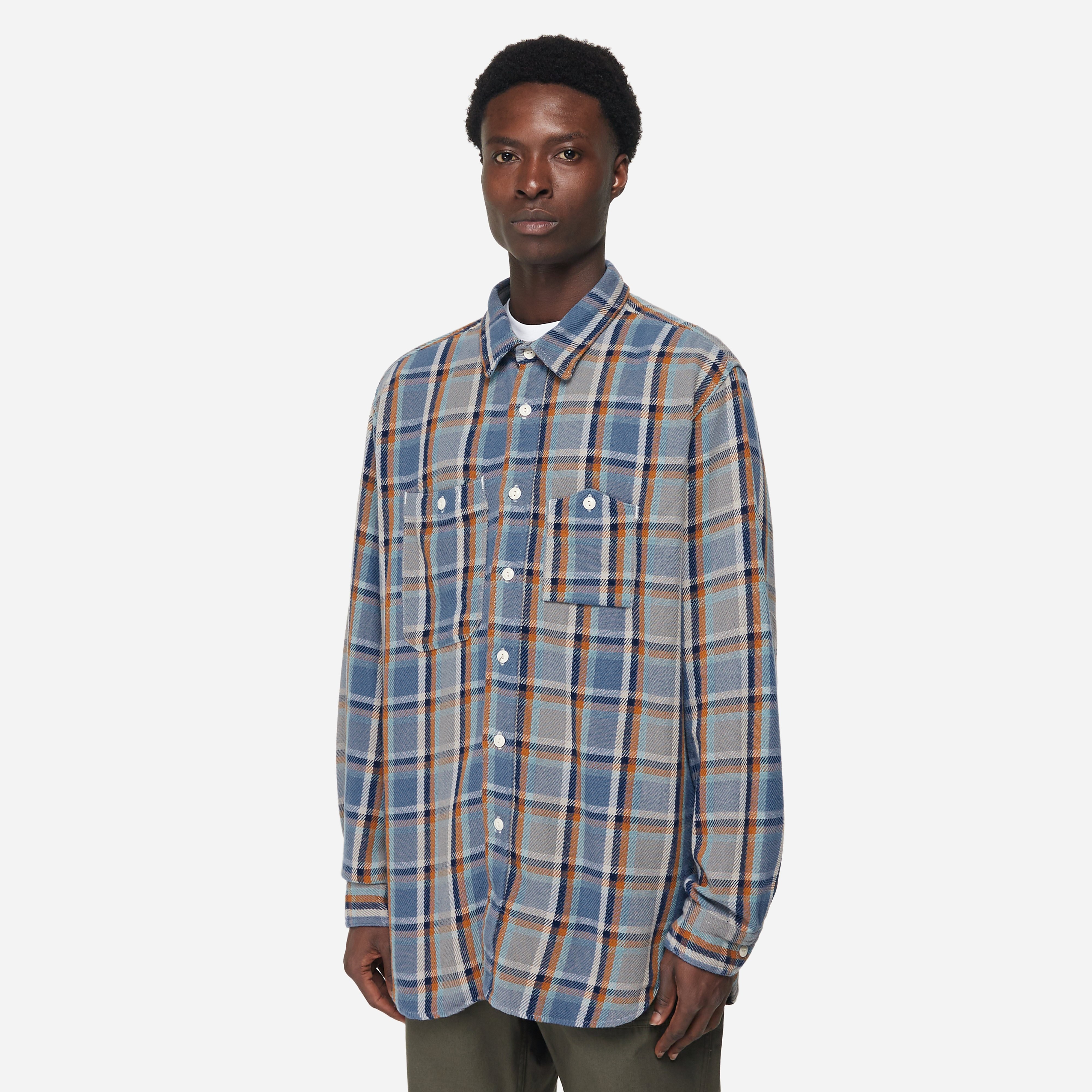 Engineered Garments Guayabera Shirt, Blue - Curated Menswear