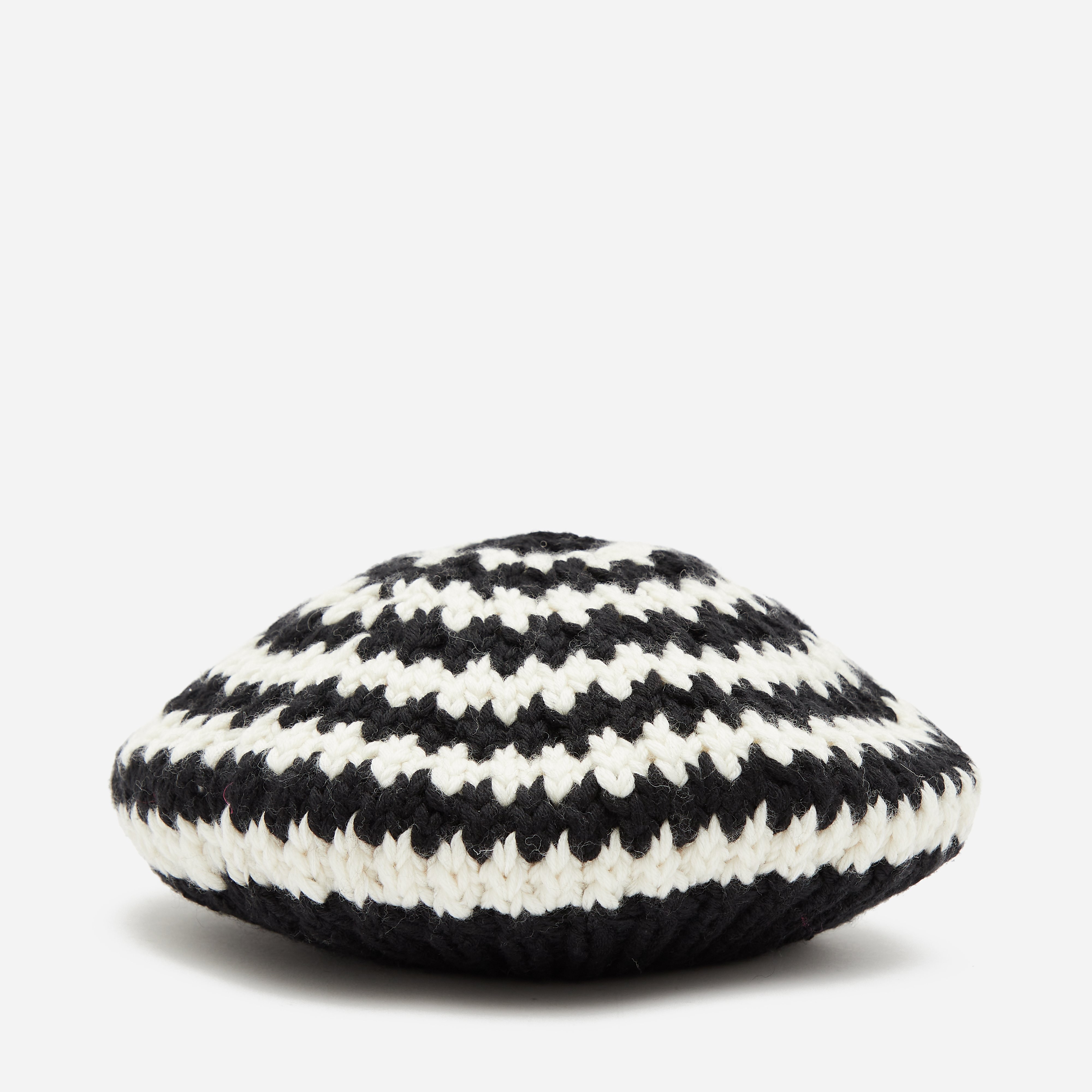 Nicholas Daley Hand Crochet Beret, BLACK - Curated Menswear