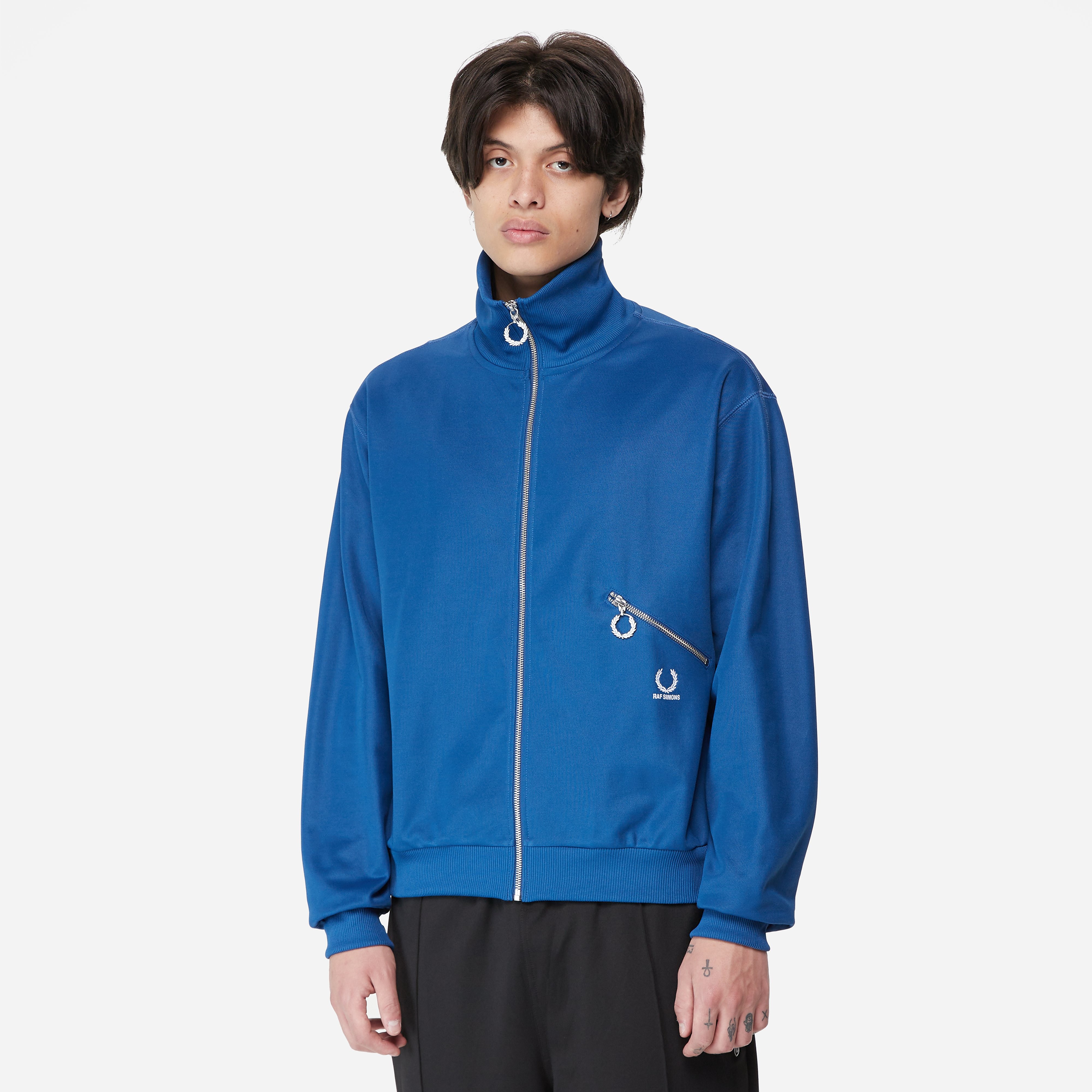 Fred Perry x Raf Simons Track Jacket, Blue - Curated Menswear