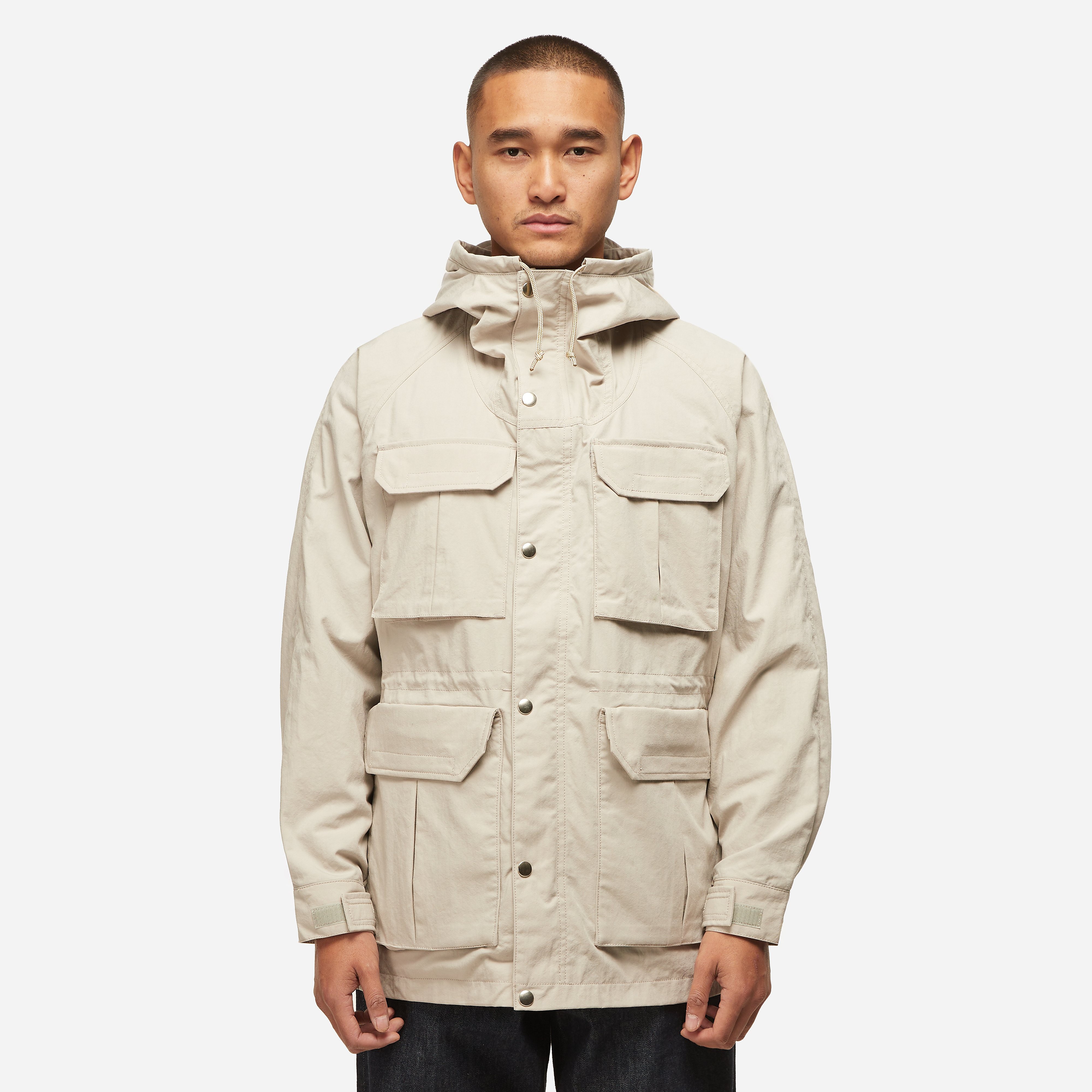 Beams Plus Nylon Oxford Mountain Parka, Beige - Curated Menswear