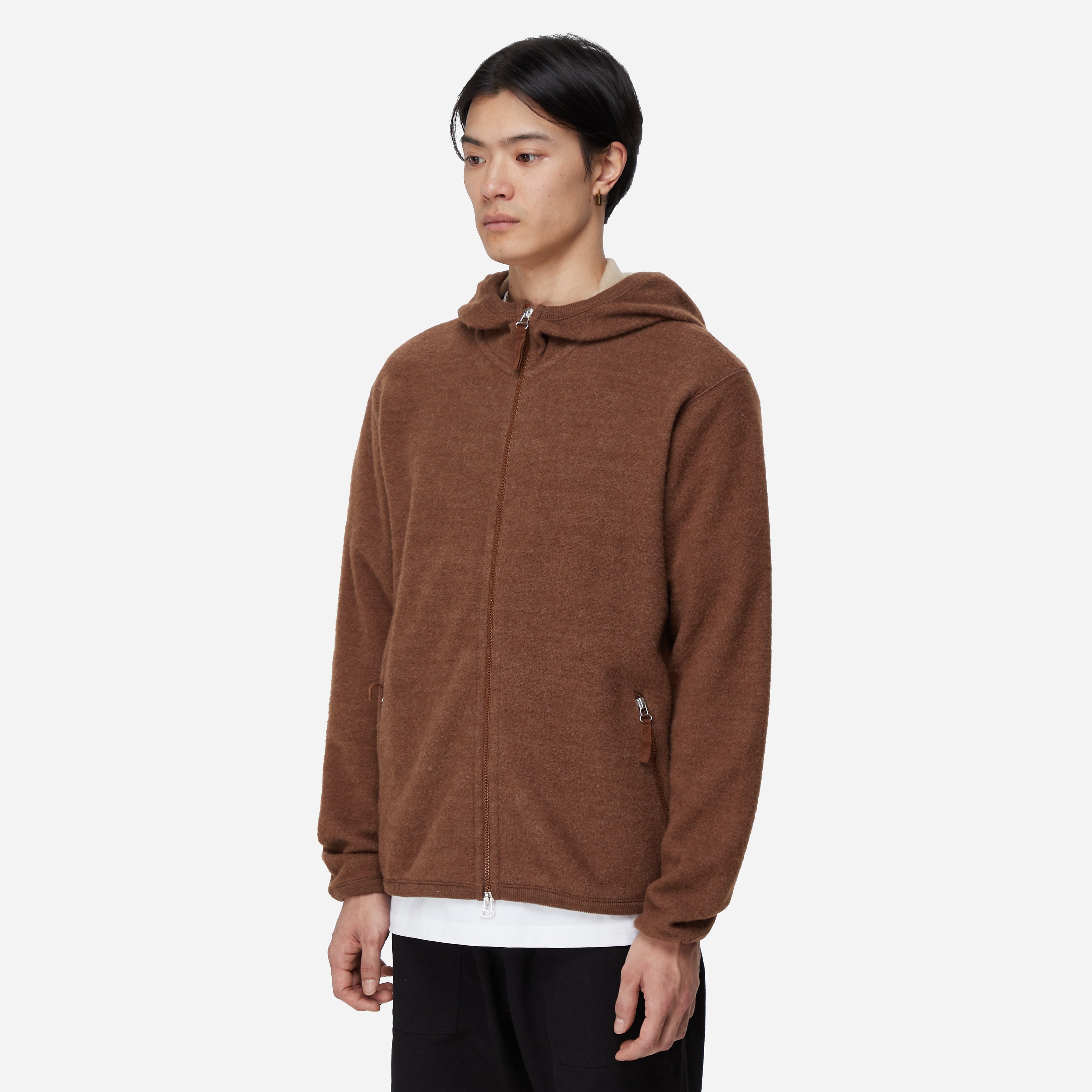 パーカー・フーディ UNIVERSAL WORKS Men Hoodies 27609 BROWN Universal Works Surfer Hoodie, Brown - Curated Menswear