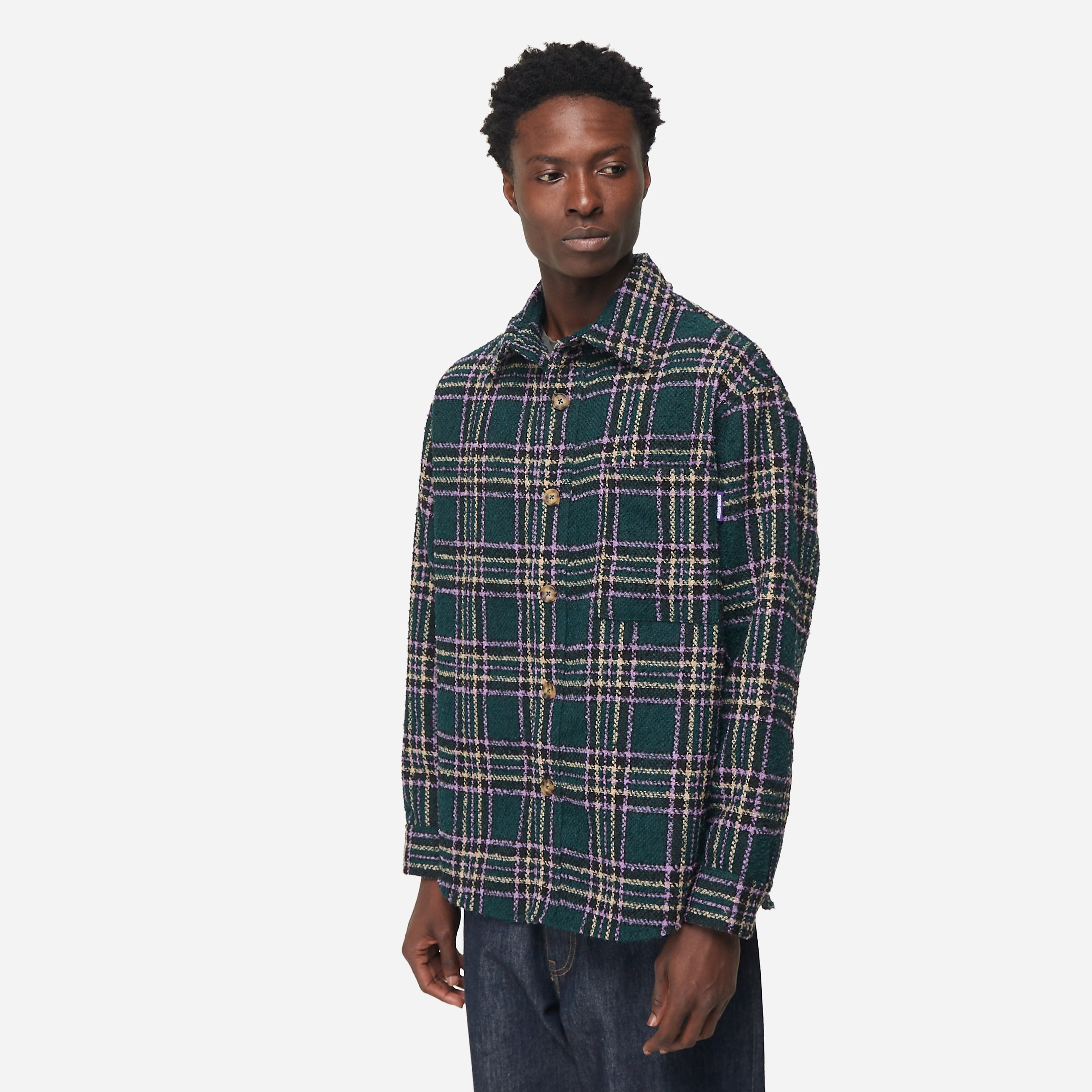 Fucking Awesome Less Heavyweight Oversized Flannel Shirt, Green