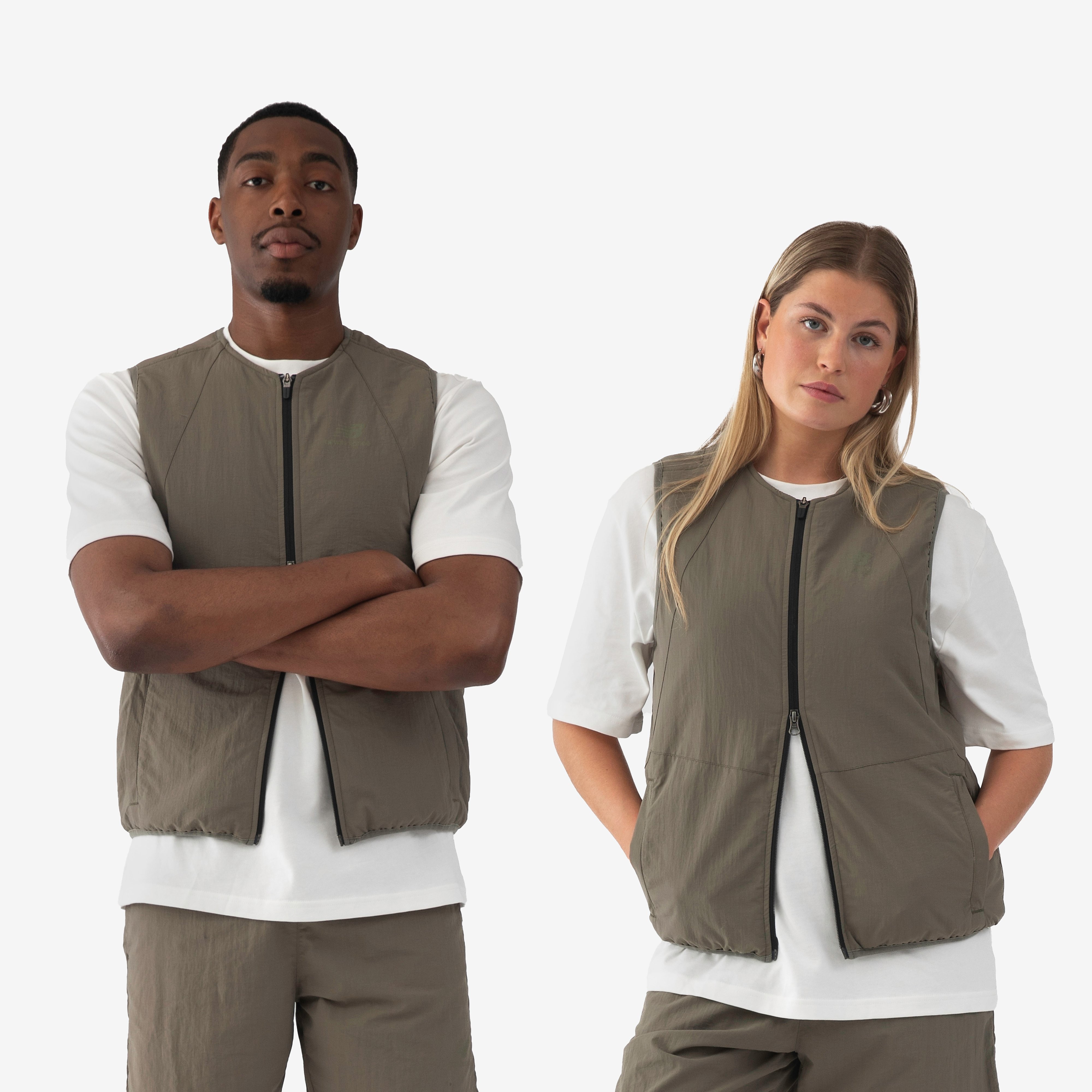 New Balance x HIP Zip Vest ベスト New Balance Navy Zip-Up Polyester Puffer Vest Men's Size