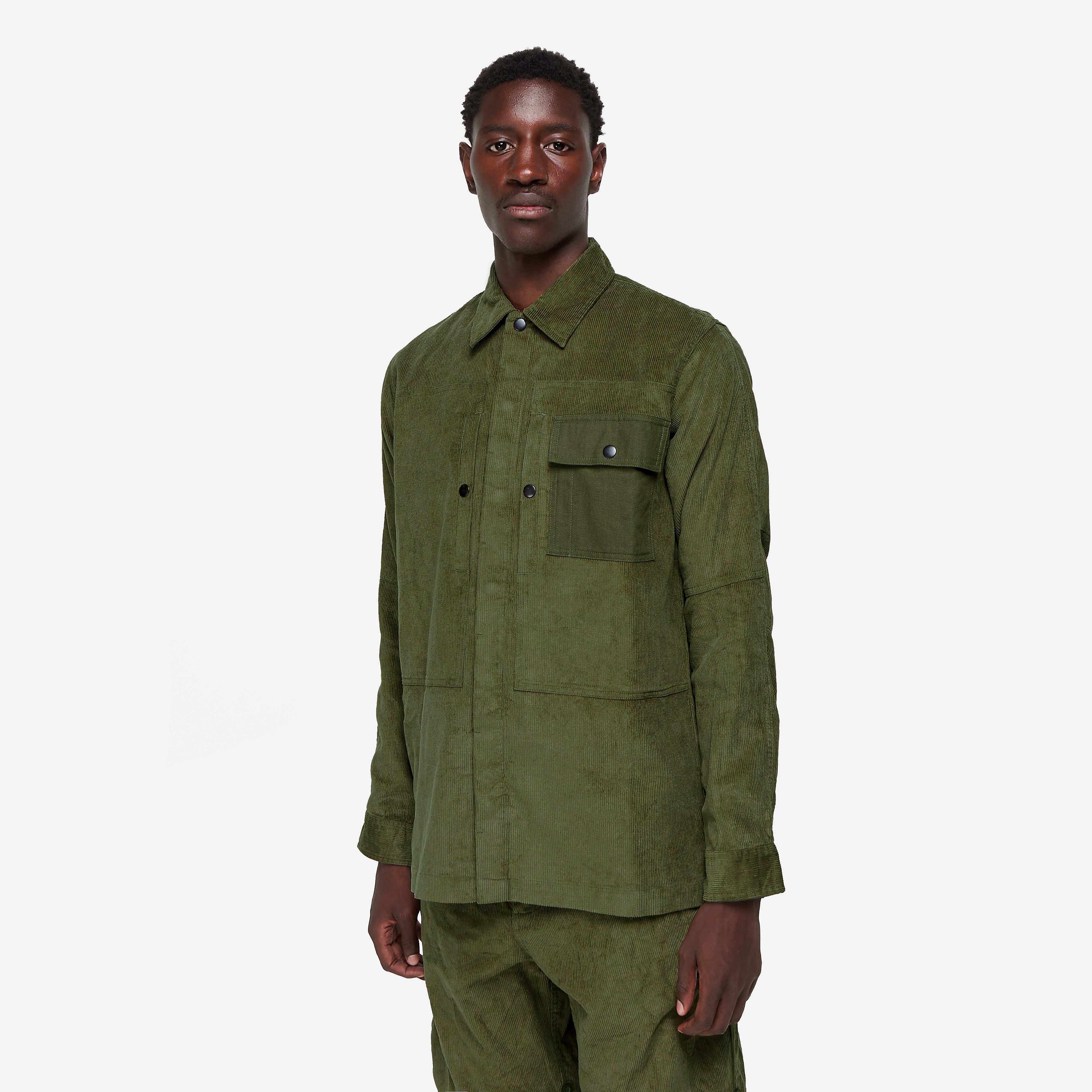 Maharishi Hemp Cord Utility Shirt, Green - Curated Menswear