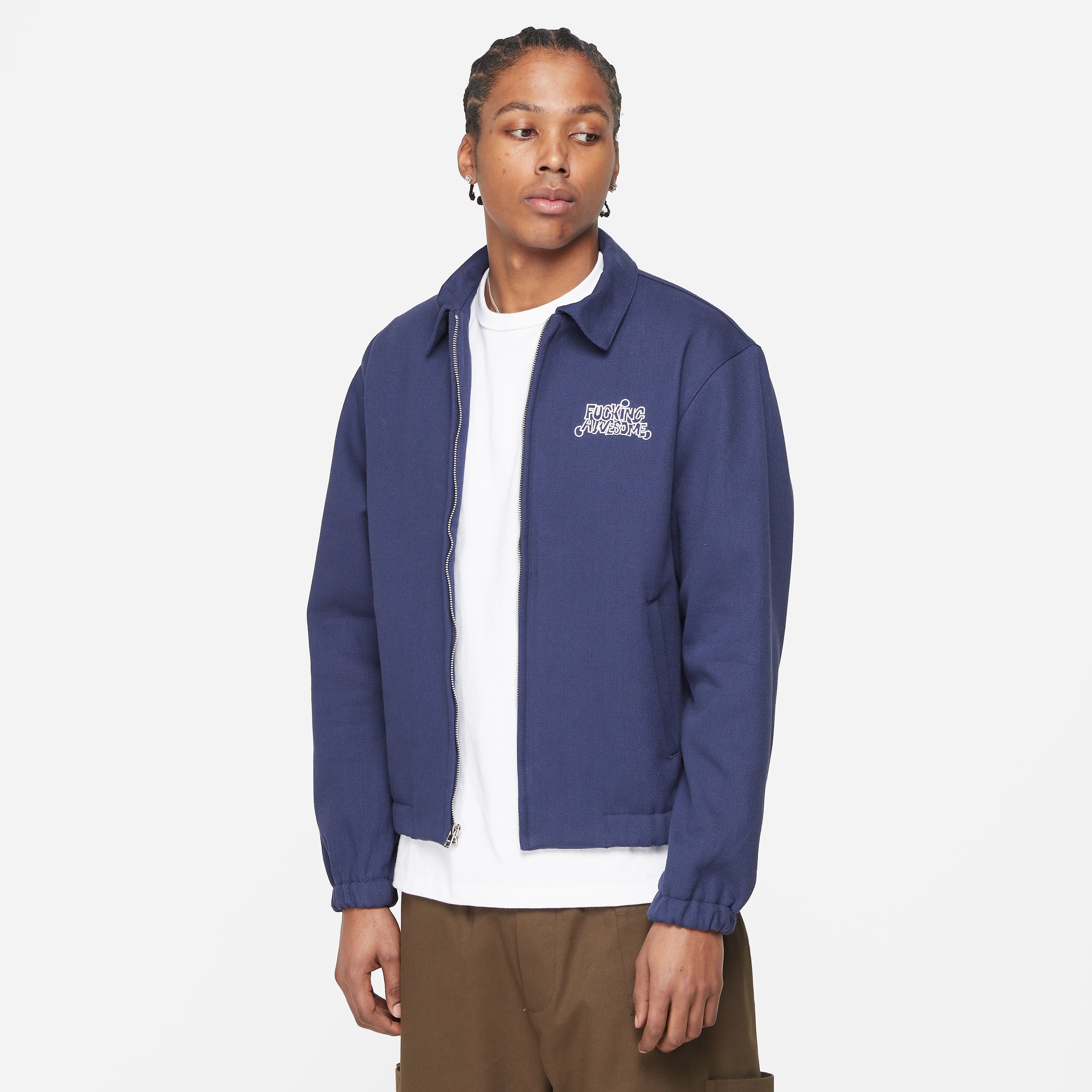 Fucking Awesome Harrington Jacket, Navy - Curated Menswear