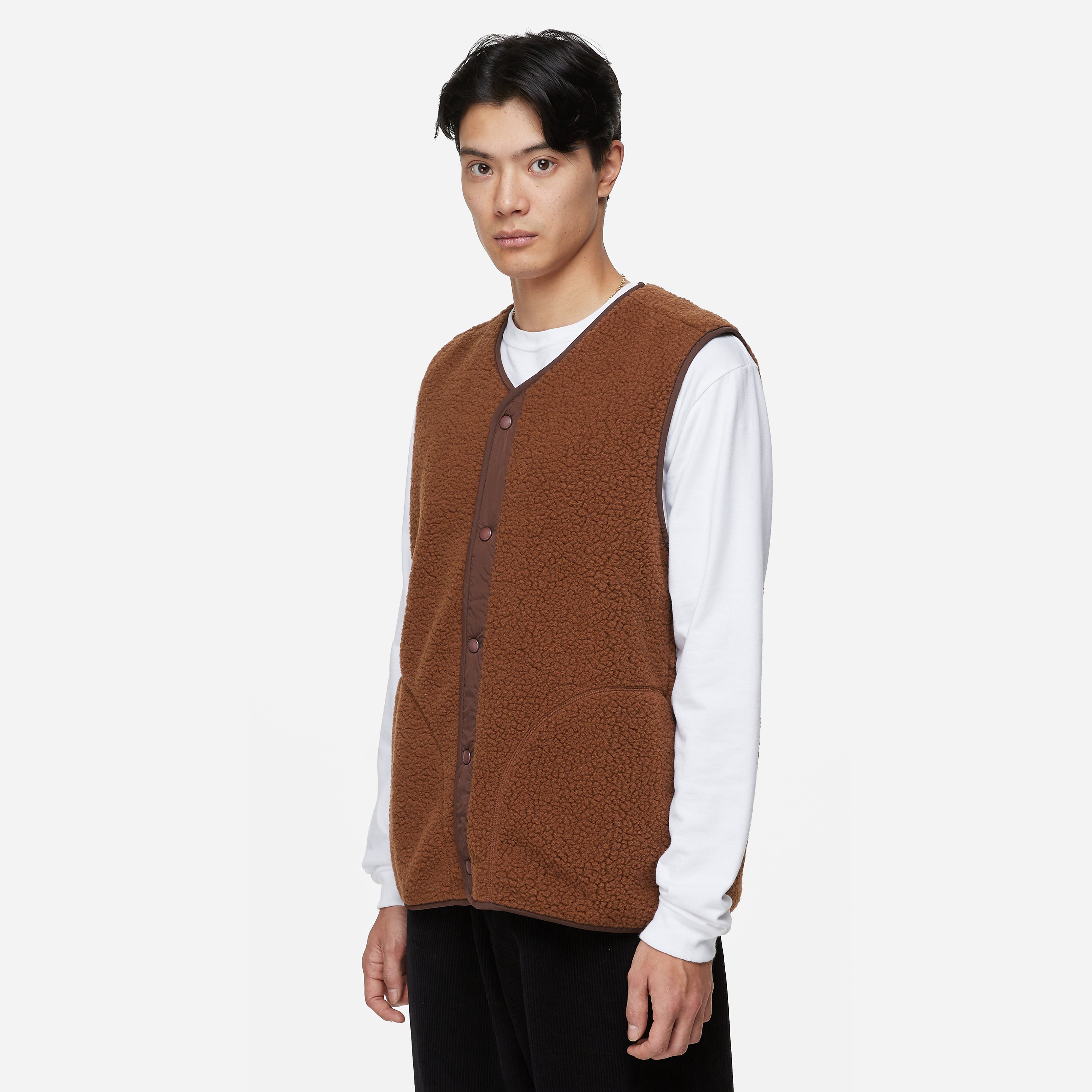 Foret Aura Sherpa Fleece Vest, Brown
