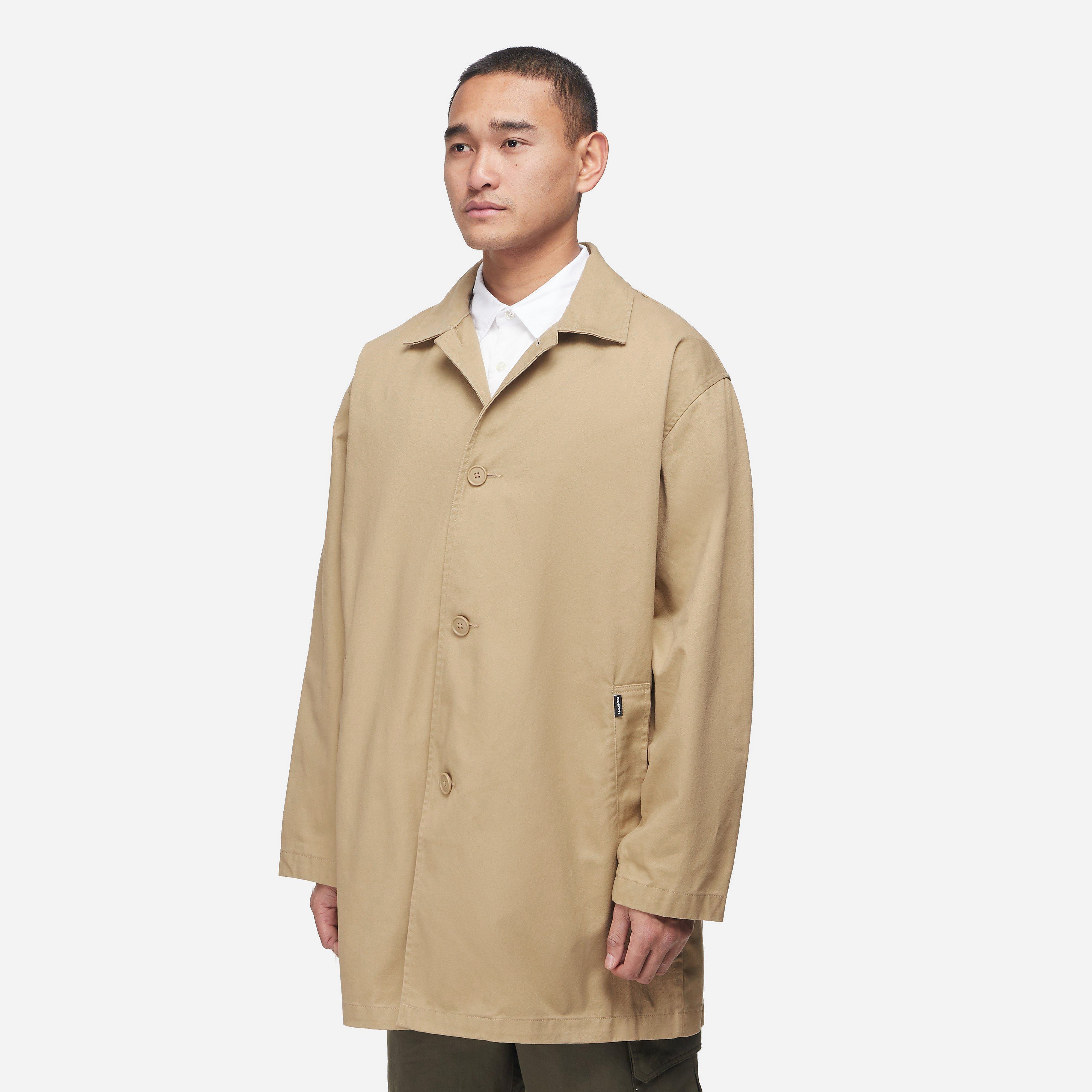 Carhartt WIP Newhaven Overcoat, Beige - Curated Menswear
