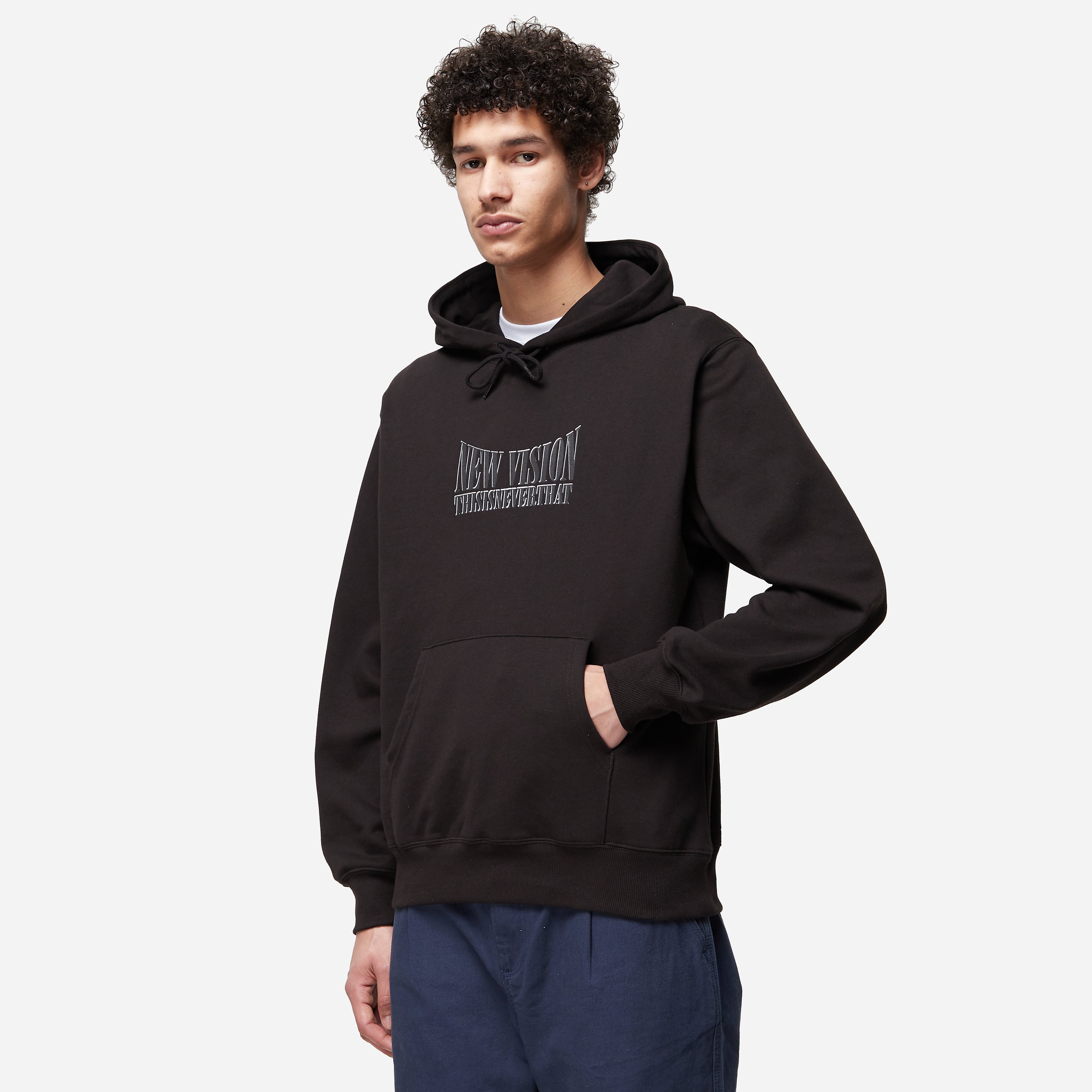 Thisisneverthat Fortuna Logo Hoodie, Navy - Curated Menswear