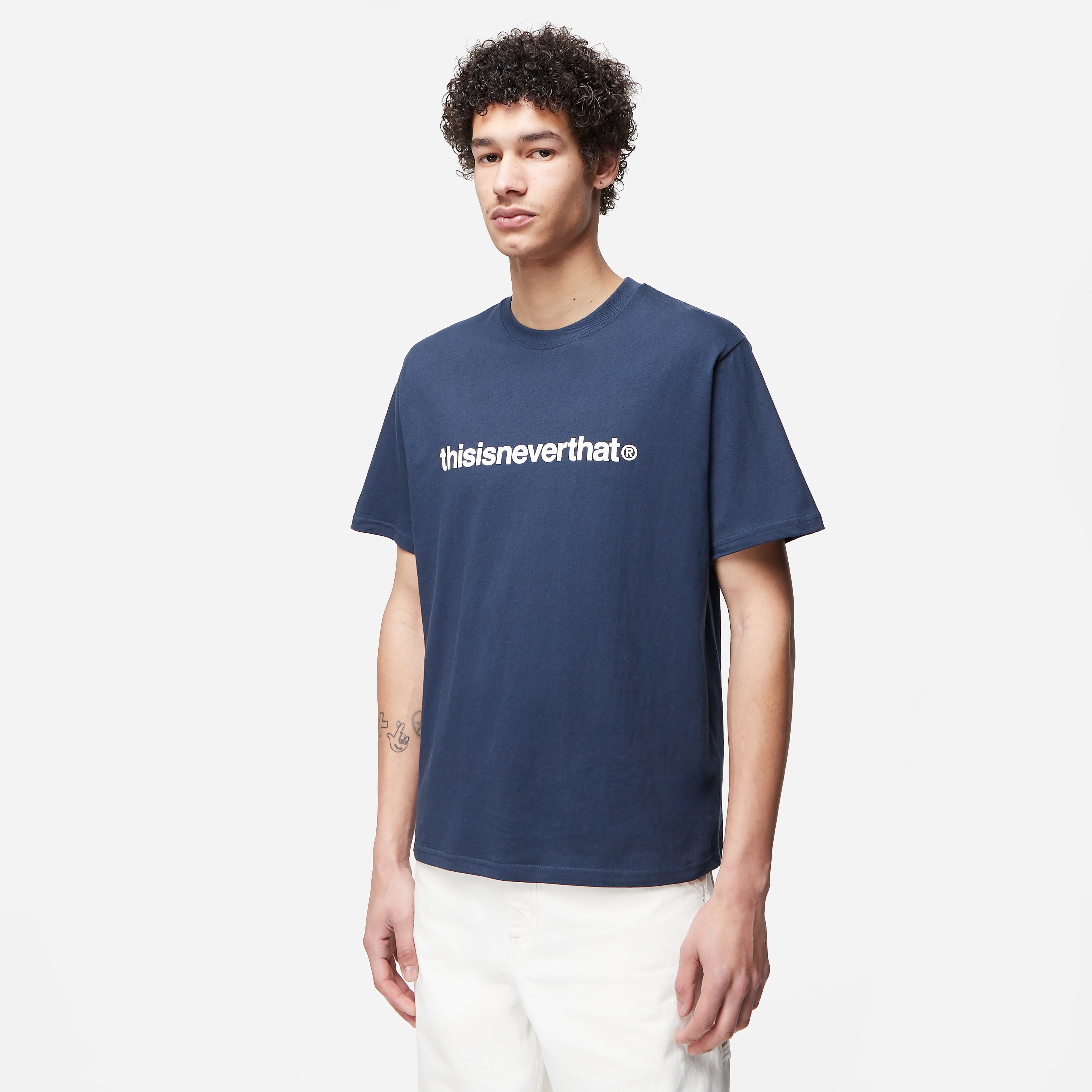 Thisisneverthat Logo T-Shirt, Navy - Curated Menswear