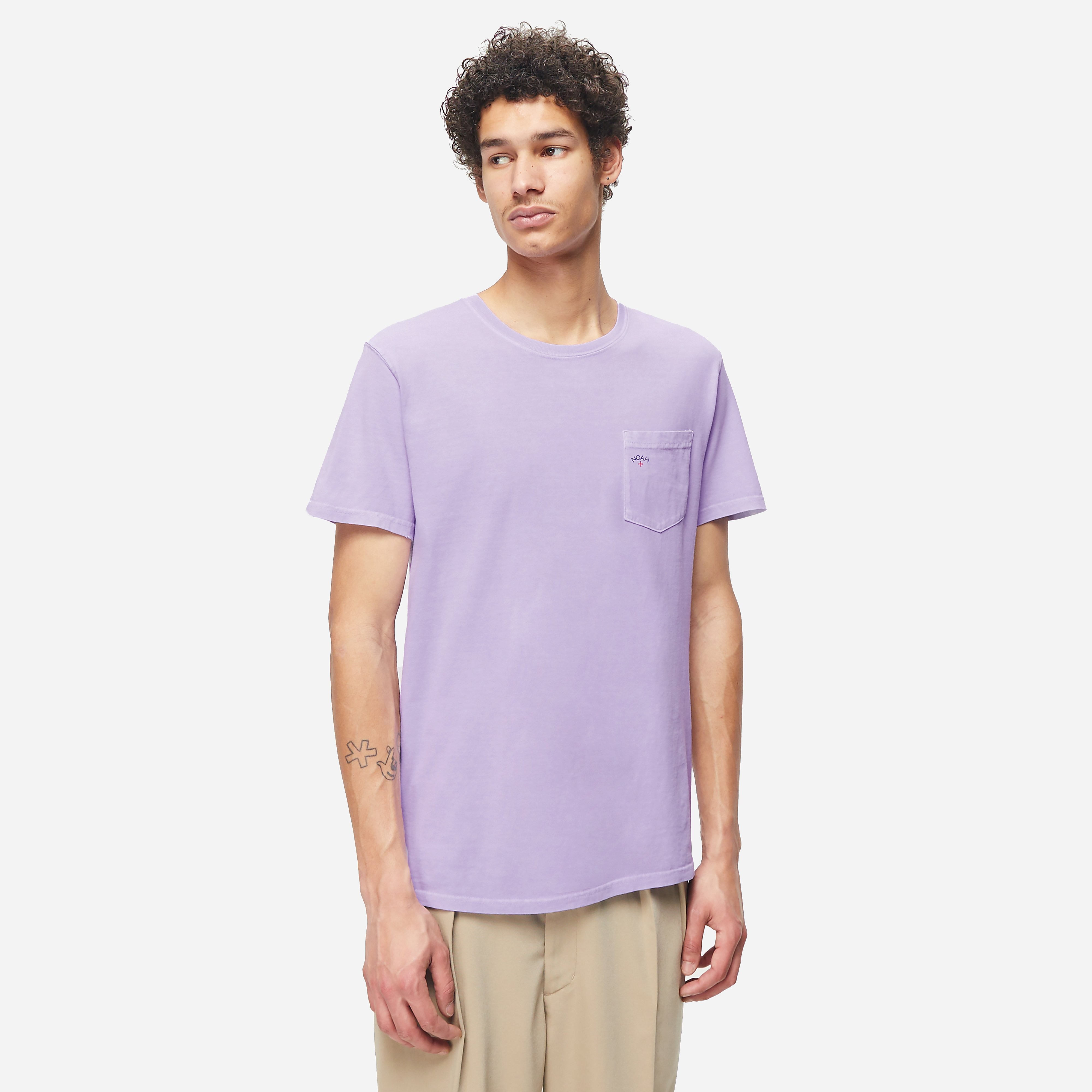 【NOAH】 ★ THE PAIN CAVE TEE ★ WHITE & PURPLE Noah The Pain Cave T-Shirt, White - Curated Menswear