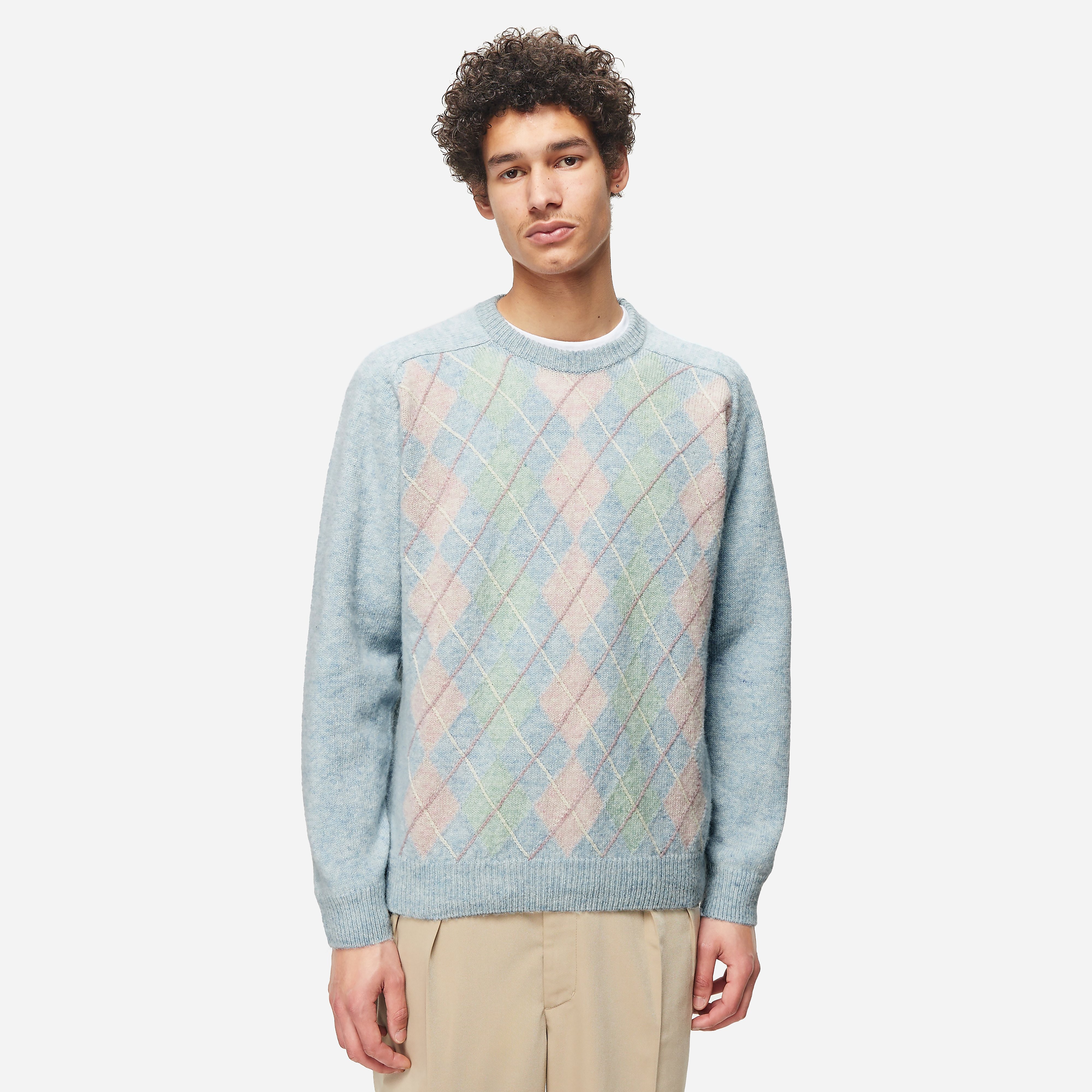 Noah Argyle Sweater, Blue - Curated Menswear