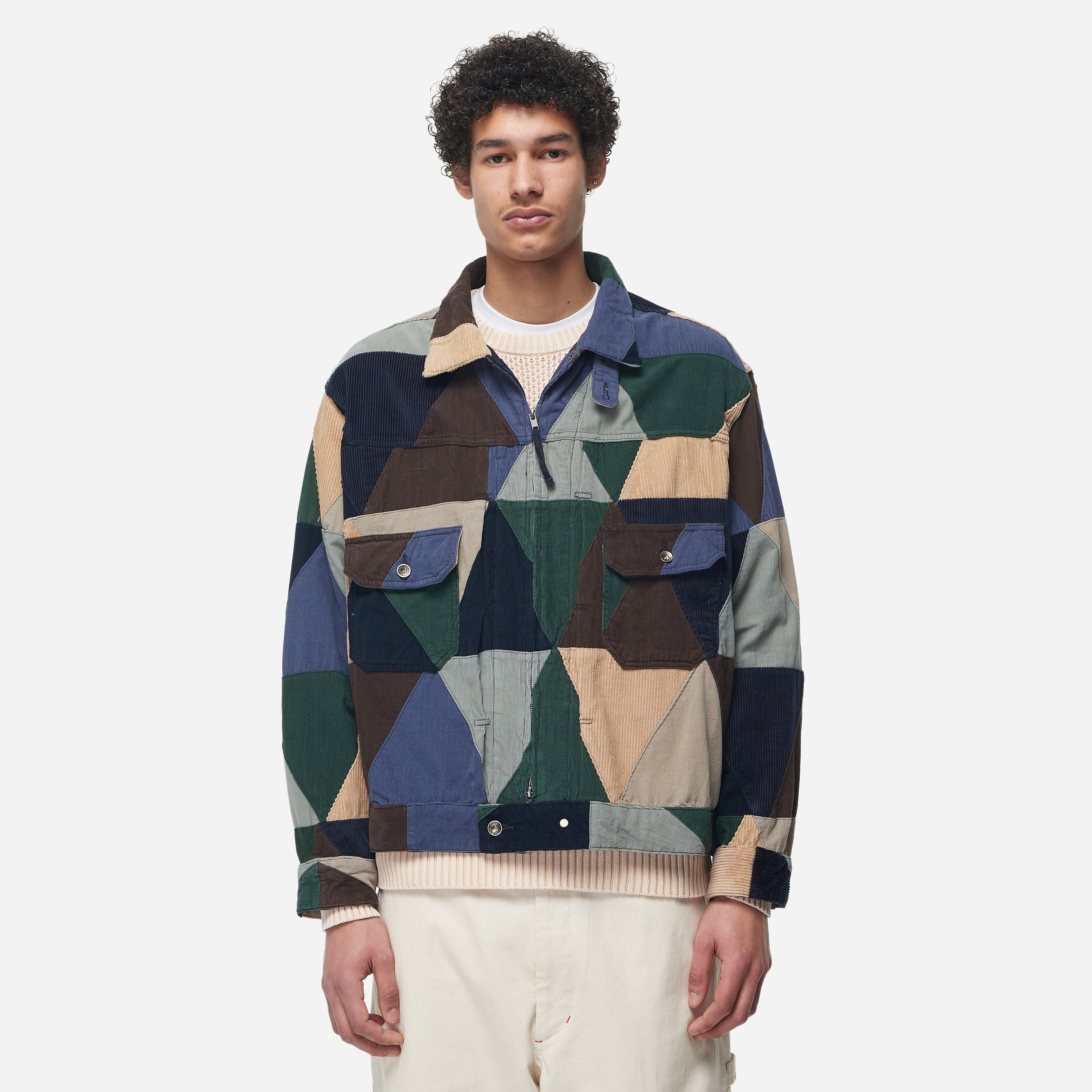 ジャケット・アウター Engineered Garments Trucker Jacket M Engineered Garments Trucker jacket | KHAKI FLORAL PRINTED CORDUROY