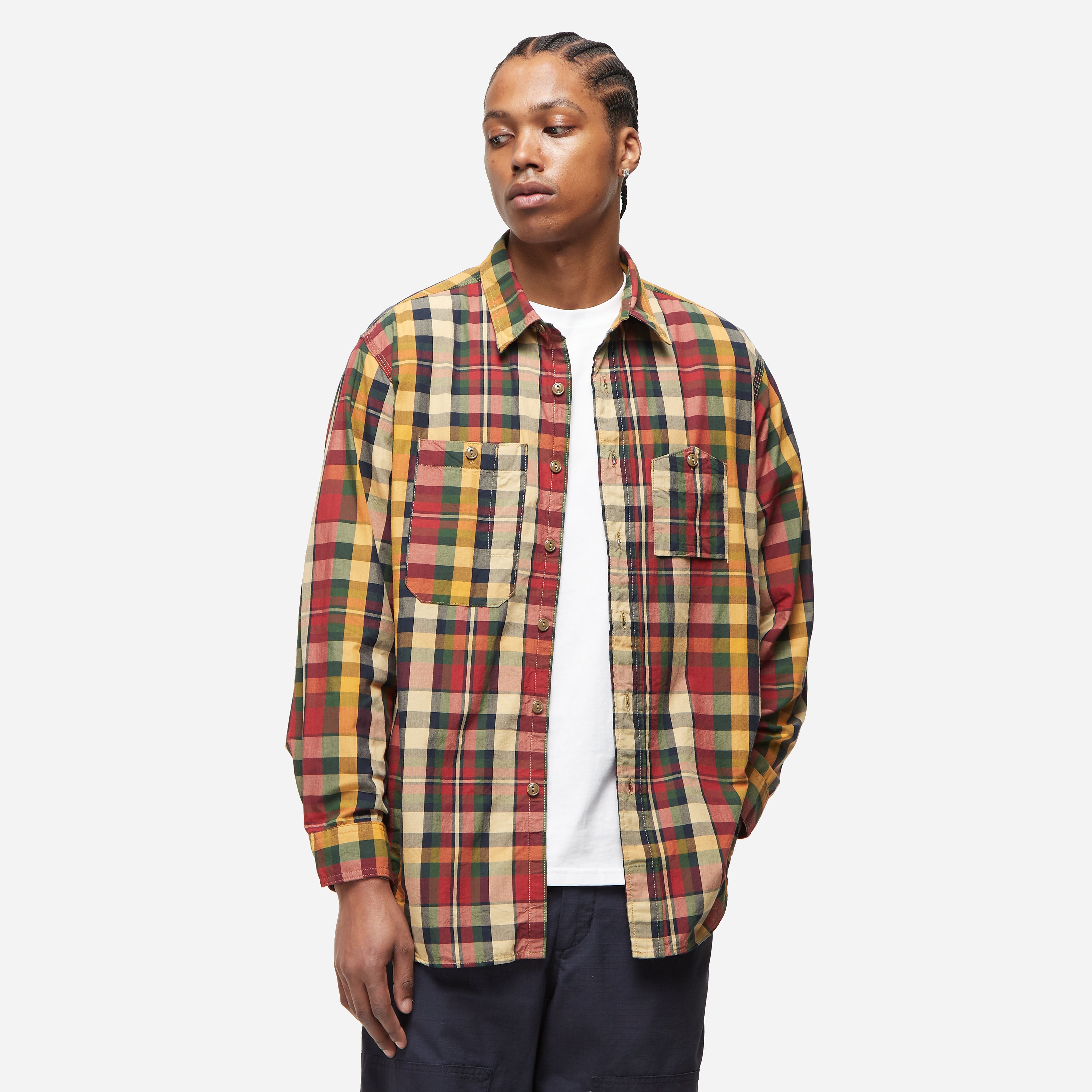 Engineered Garments Guayabera Shirt, Pink - Curated Menswear