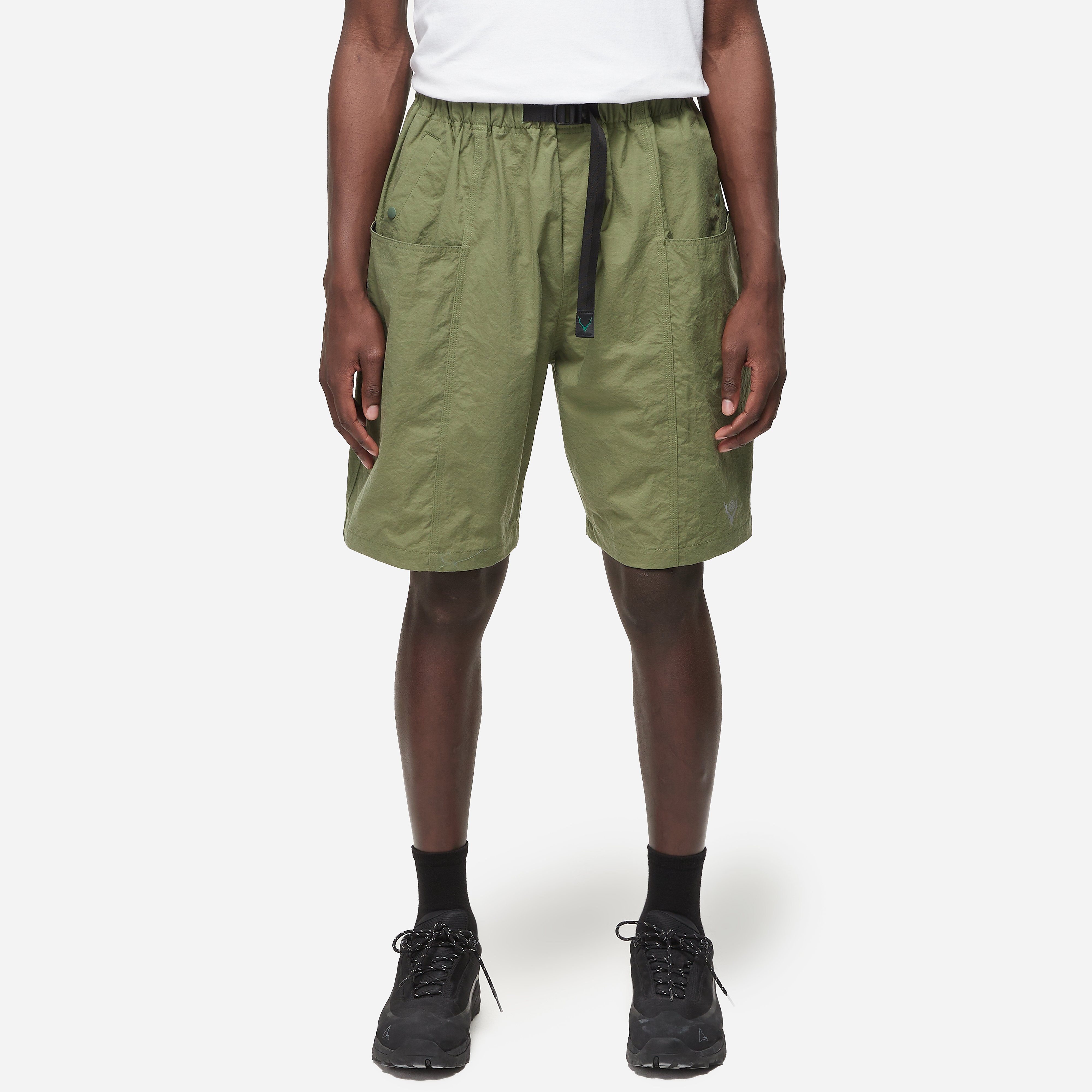South2 West8 Belted C.S Short, Green - Curated Menswear