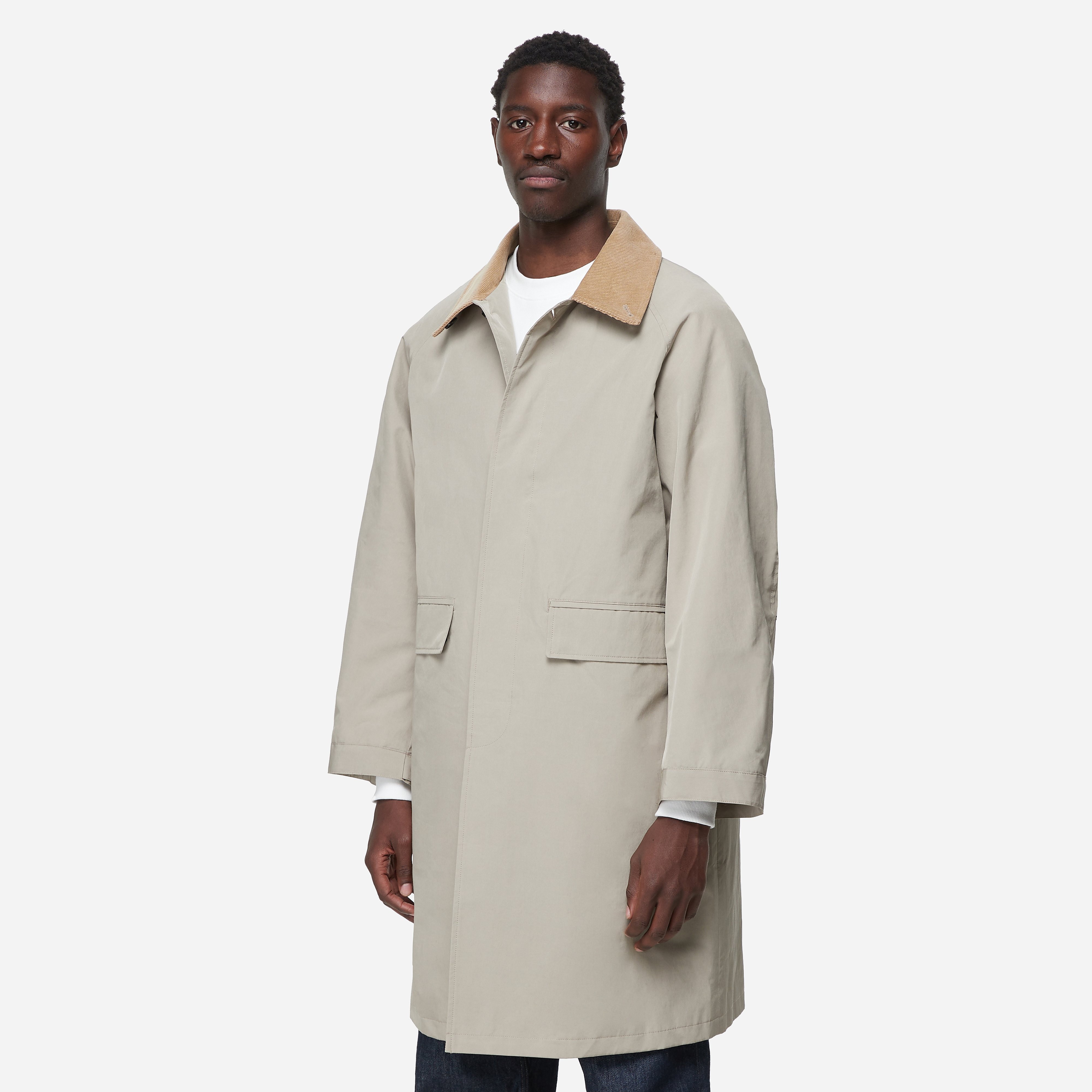 Uniform Bridge Balmacaan Coat, Beige - Curated Menswear