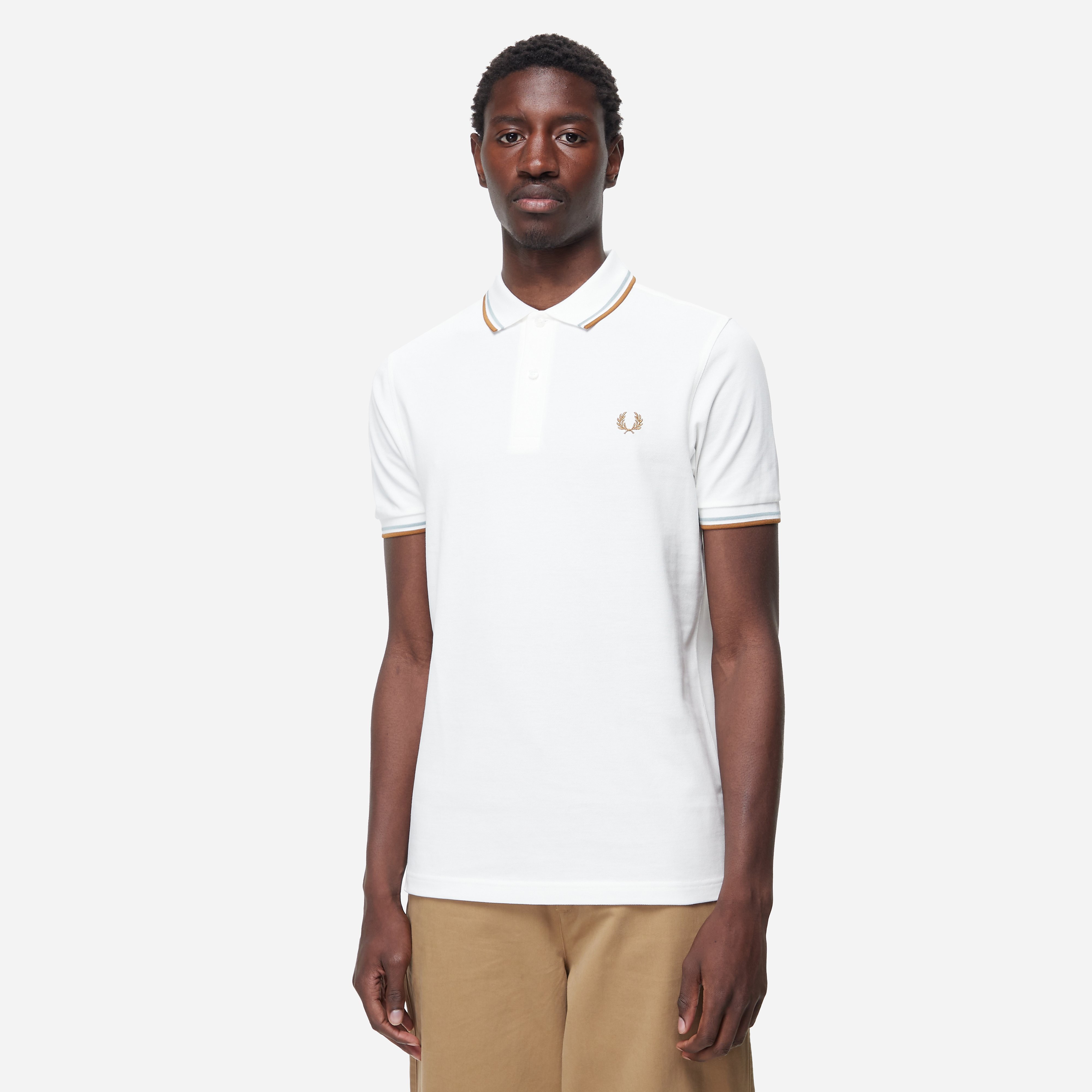 Fred Perry Twin Tipped Polo, White - Curated Menswear