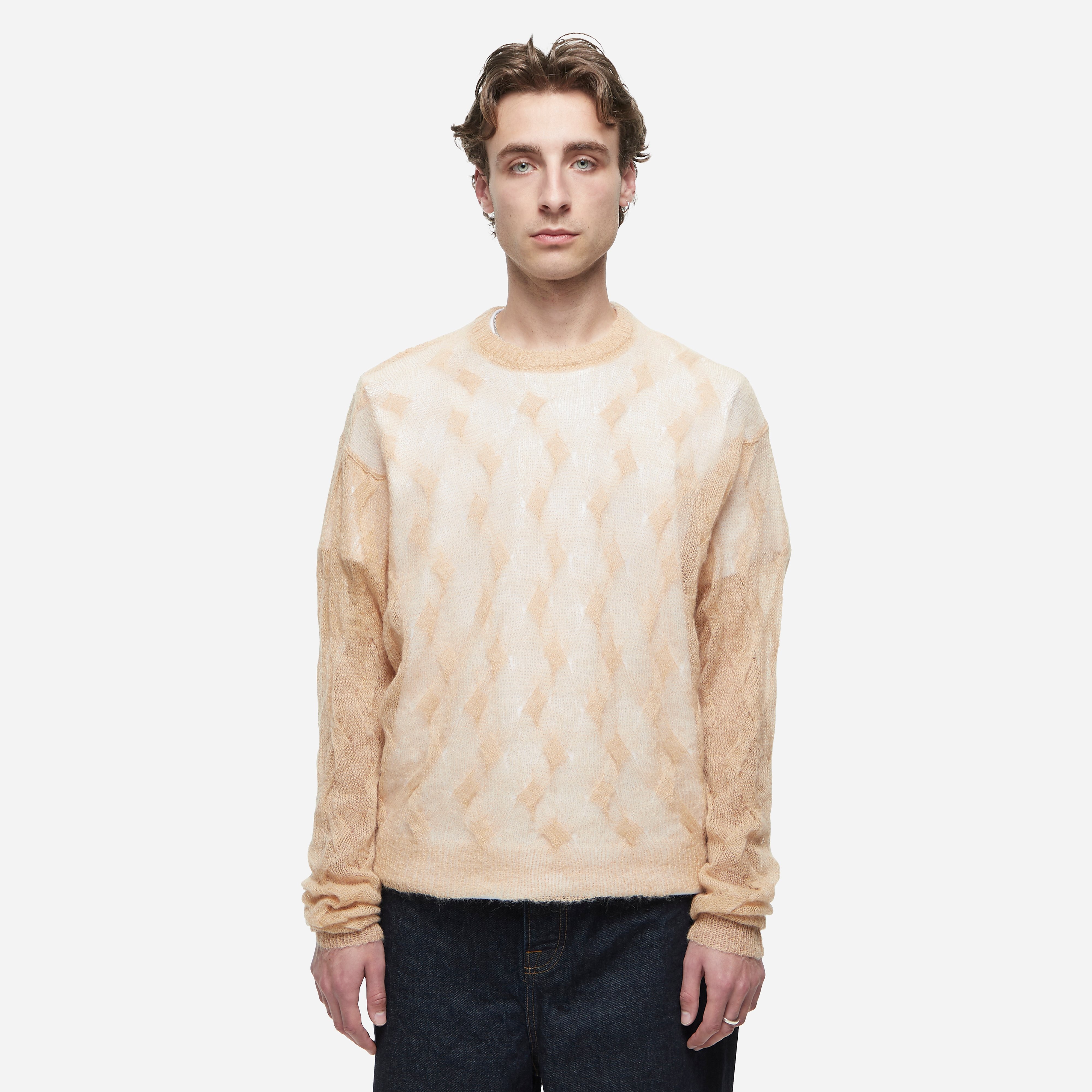 Stussy Engineered Panel Sweater, Navy - Curated Menswear