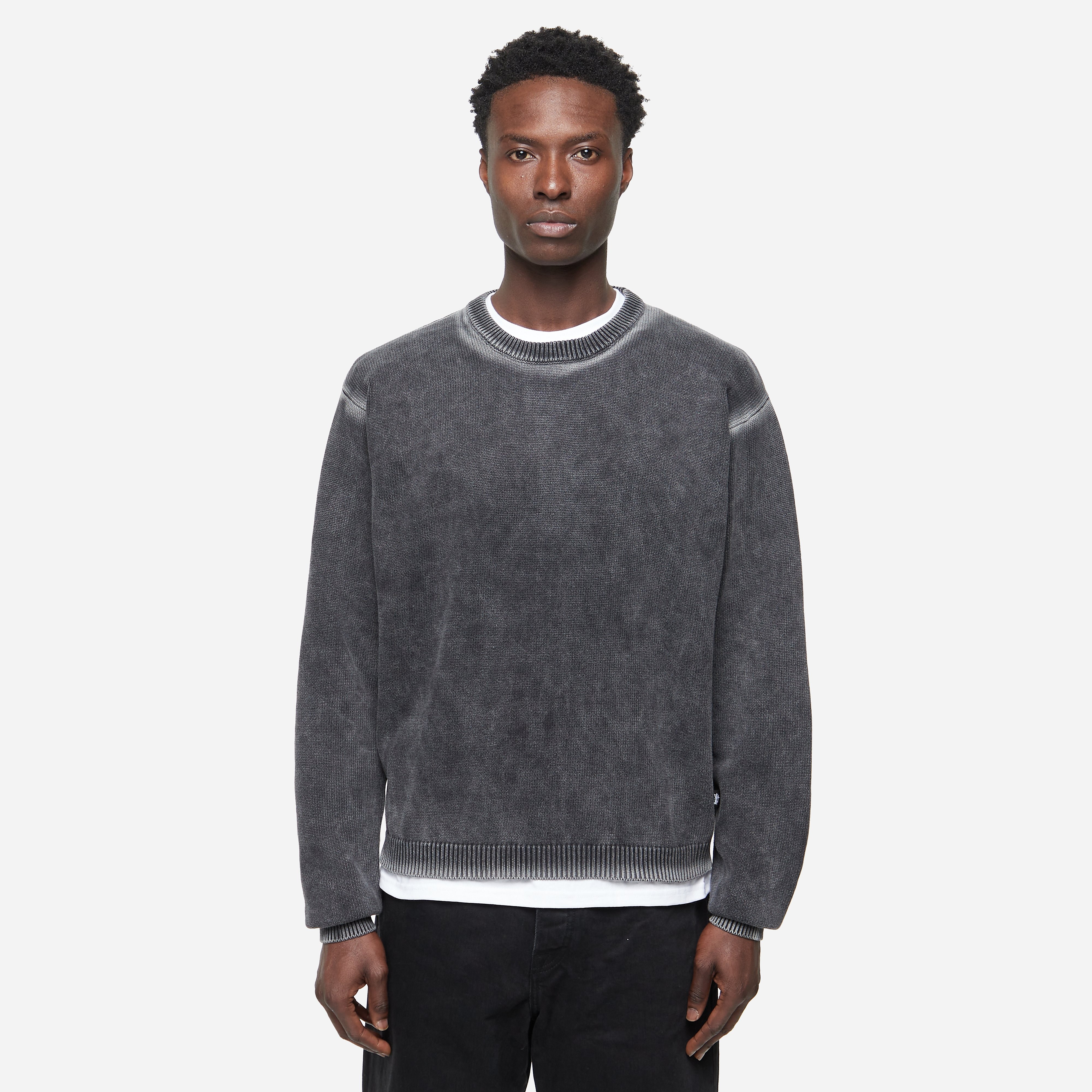 トップス Stussy faded cotton knit crew Stussy Faded Cotton Knit Crew Blue Men's - FW24 - US