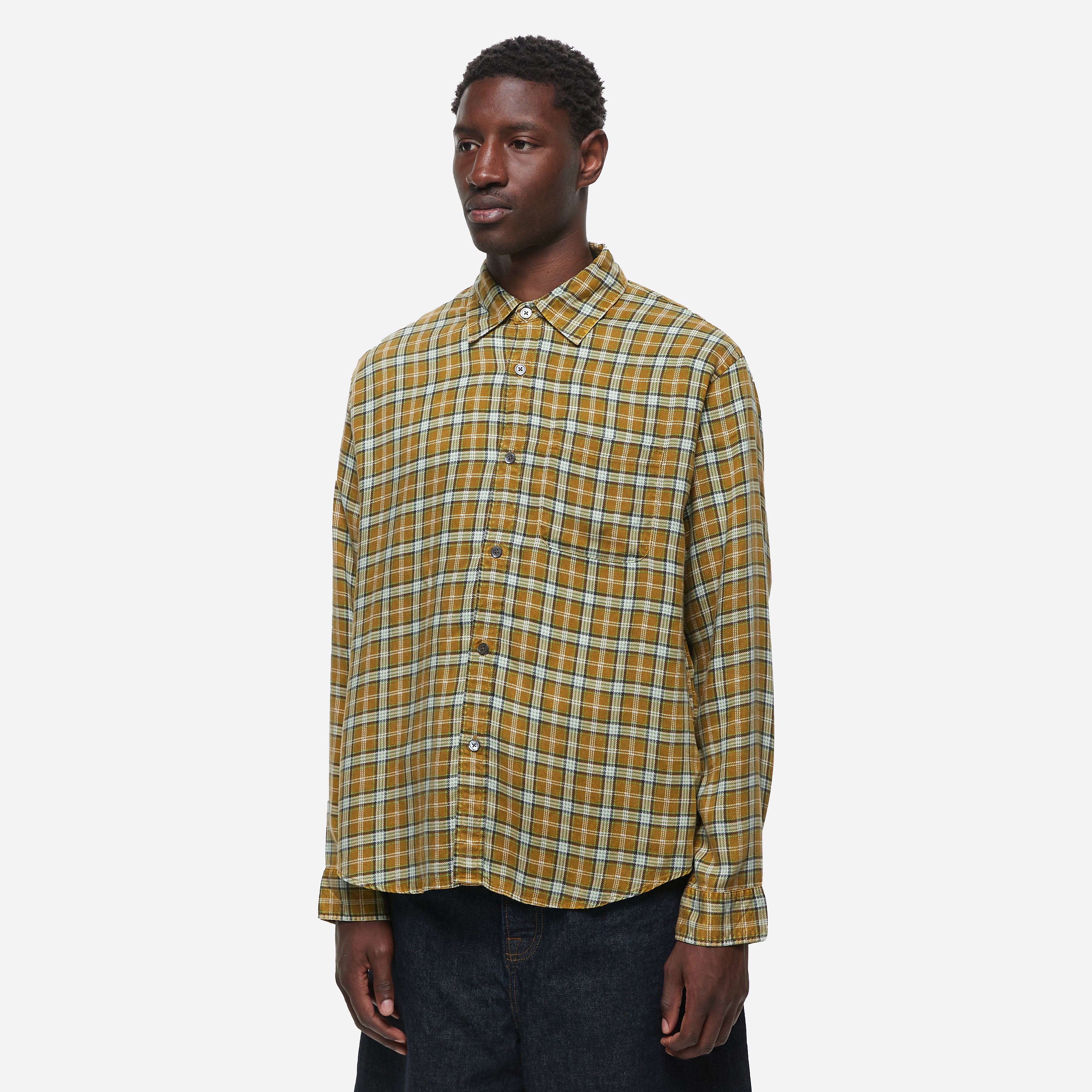 Stussy Matthew Plaid Shirt, Yellow - Curated Menswear