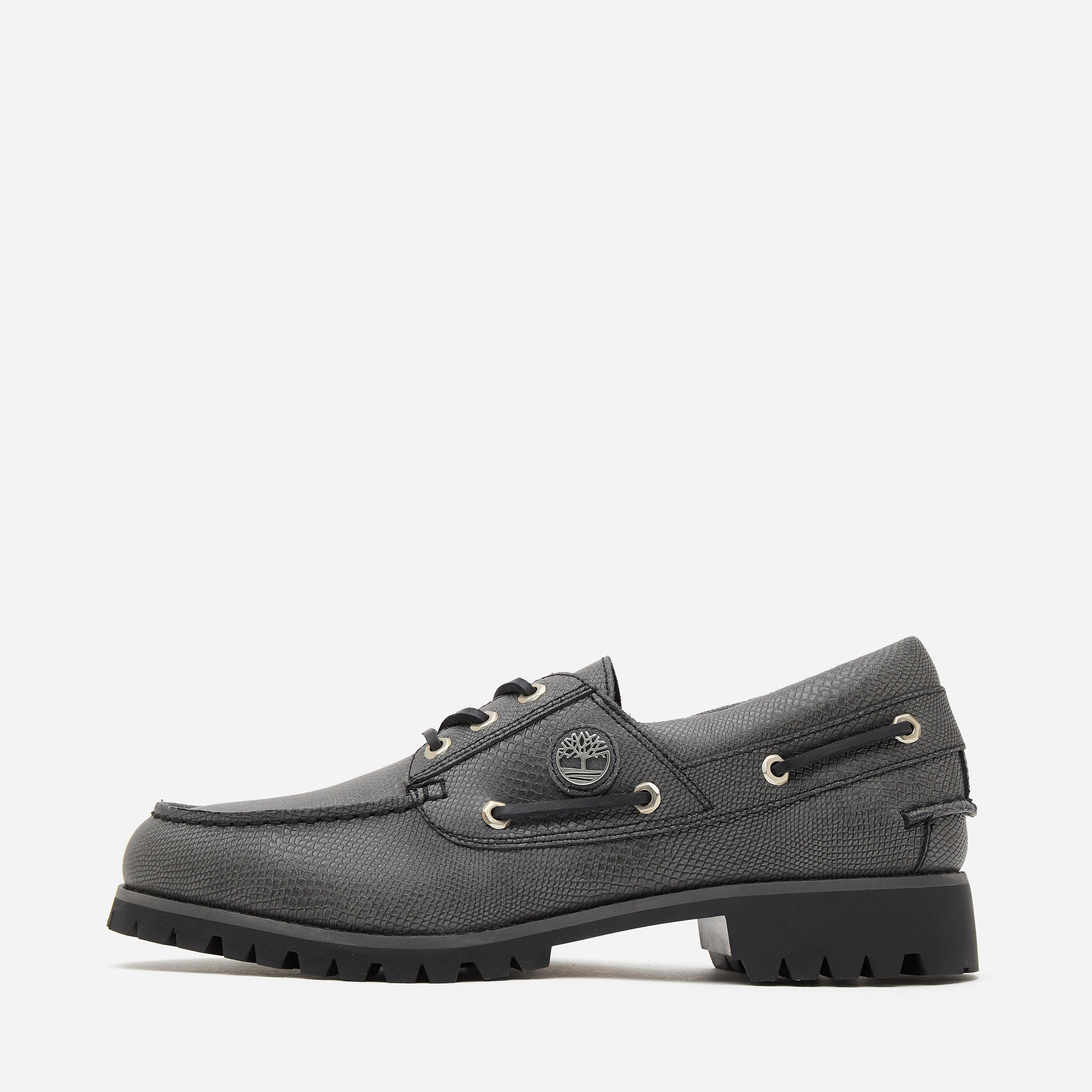 Timberland Men's Black 3-Eye Lug Handsewn Boat Shoe Size 8.5