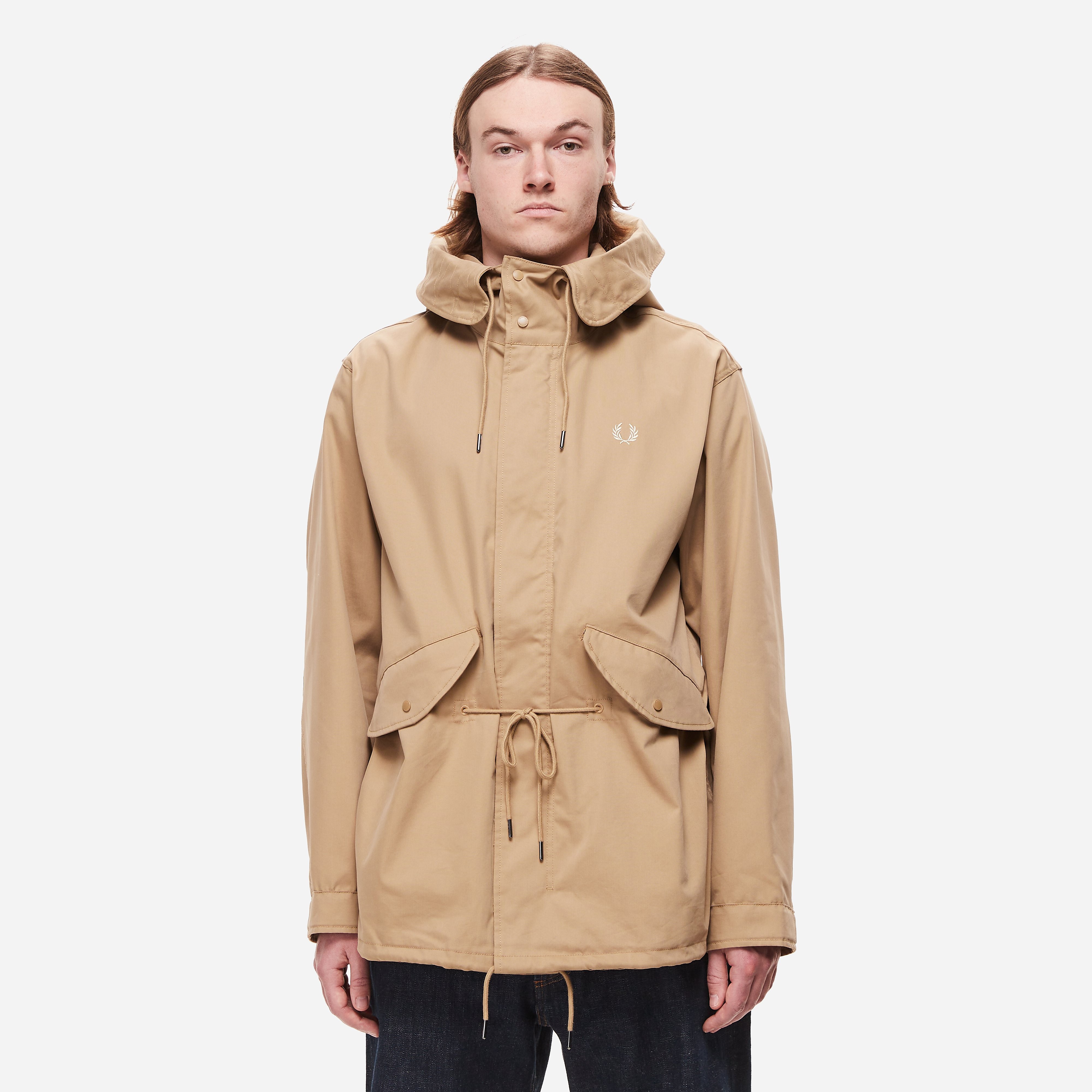 FRED PERRY/Short Jacquard Parka Lサイズ Fred Perry Short Parka Jacket - Warm Stone | The Cream Store