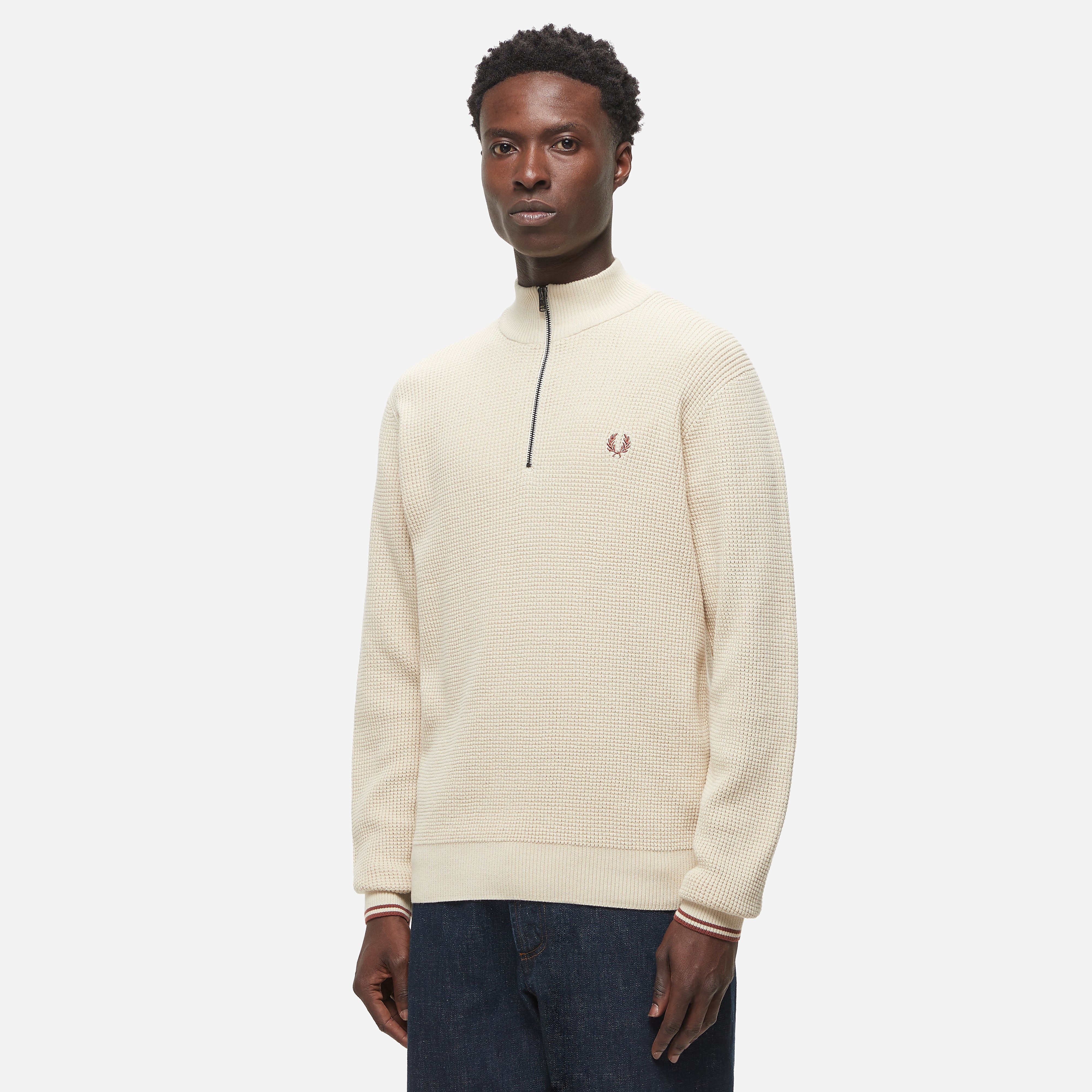Fred Perry Champion Polo Sweatshirt, Ecru - Curated Menswear