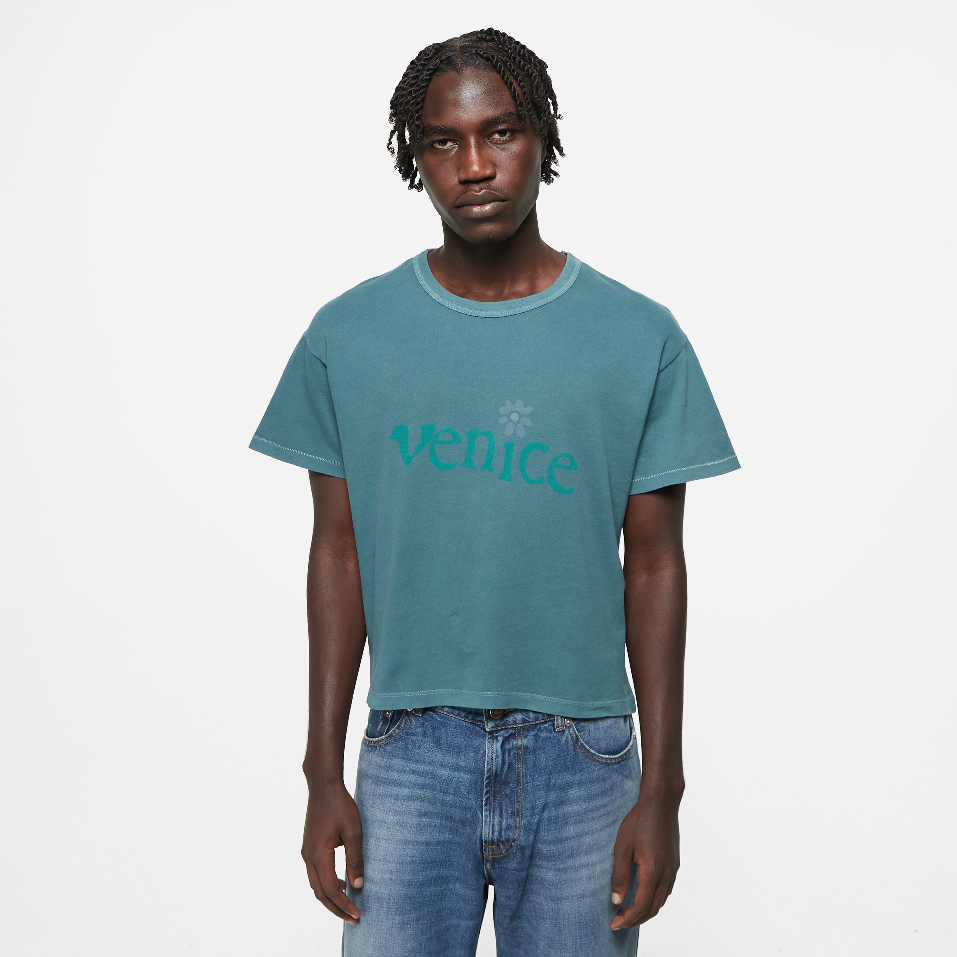 ERL Venice Knit T-Shirt, Jade - Curated Menswear