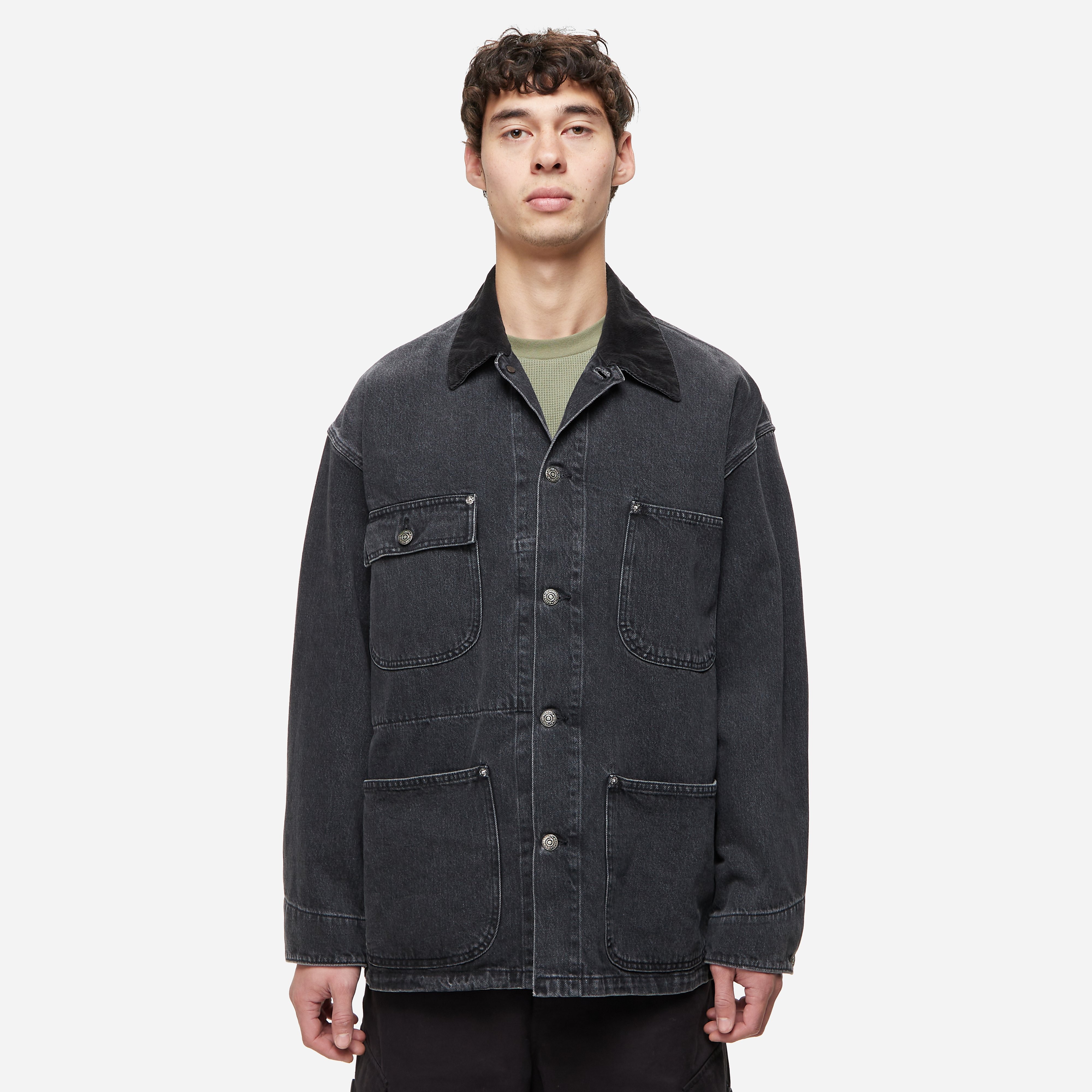 orSlow Coverall Jacket, Black - Curated Menswear