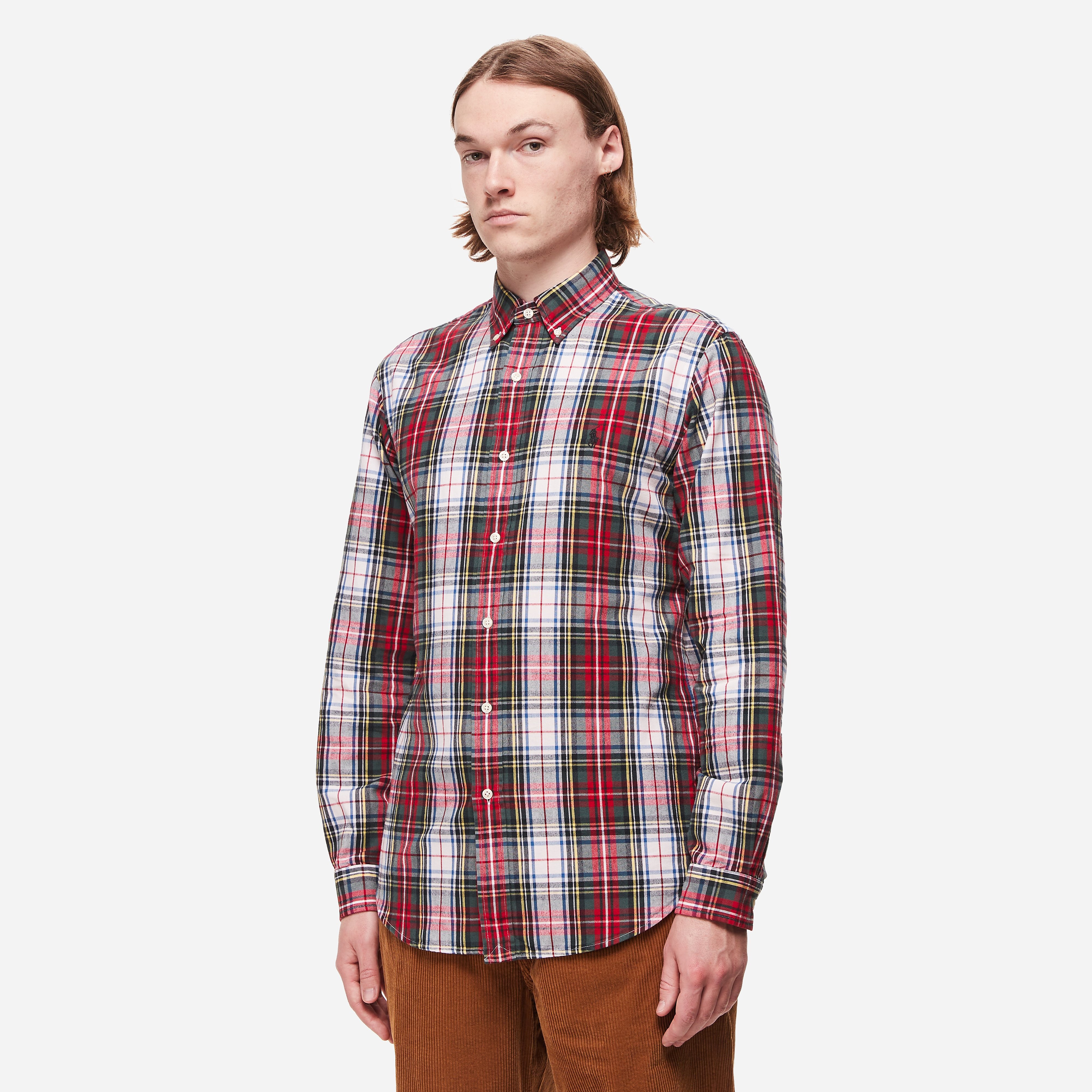 Polo Ralph Lauren Check Brush Oxford Shirt, Red Curated Menswear