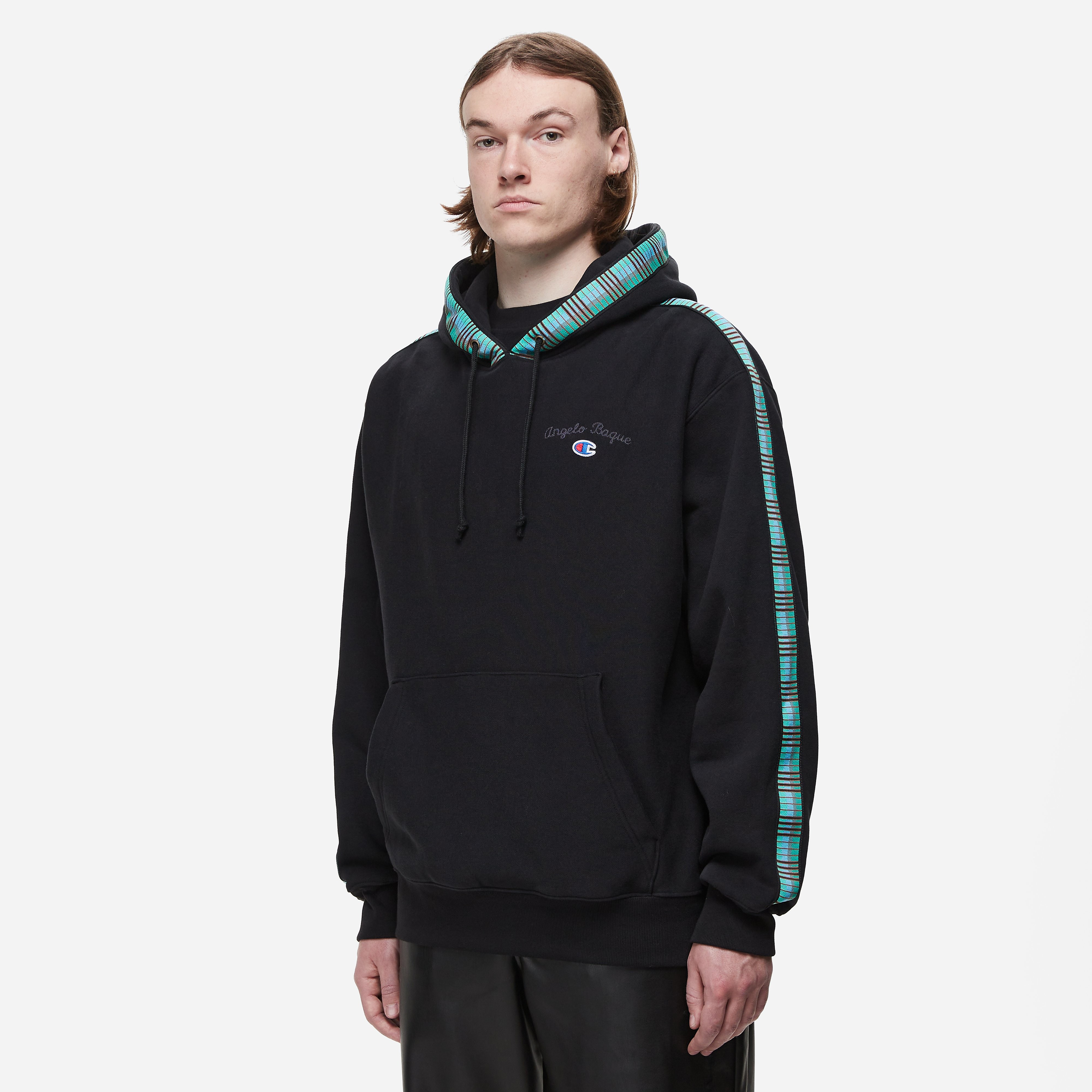 Champion x Angelo Baque Varsity Jacket, BLK - Curated Menswear