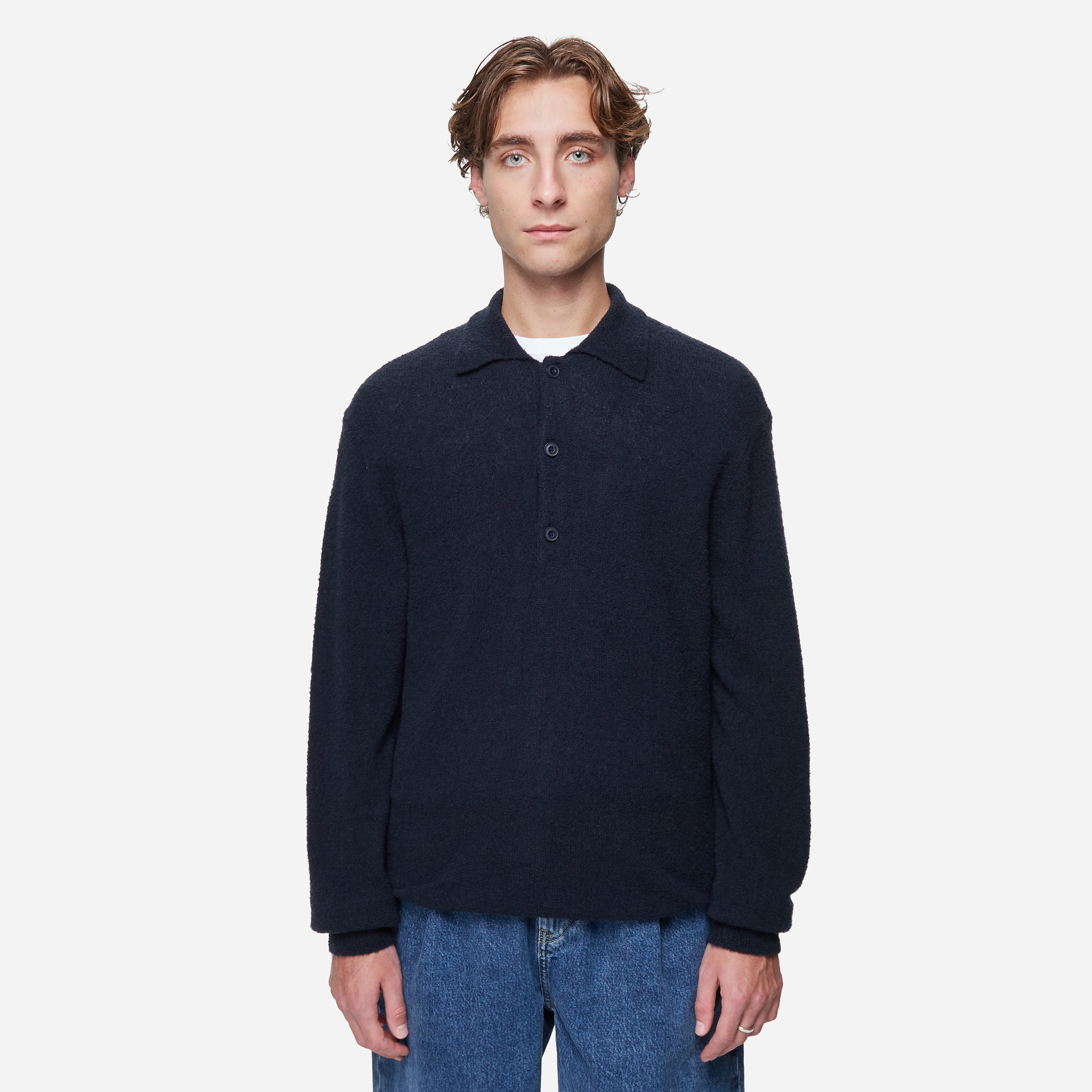 Closed Polo Jumper, navy