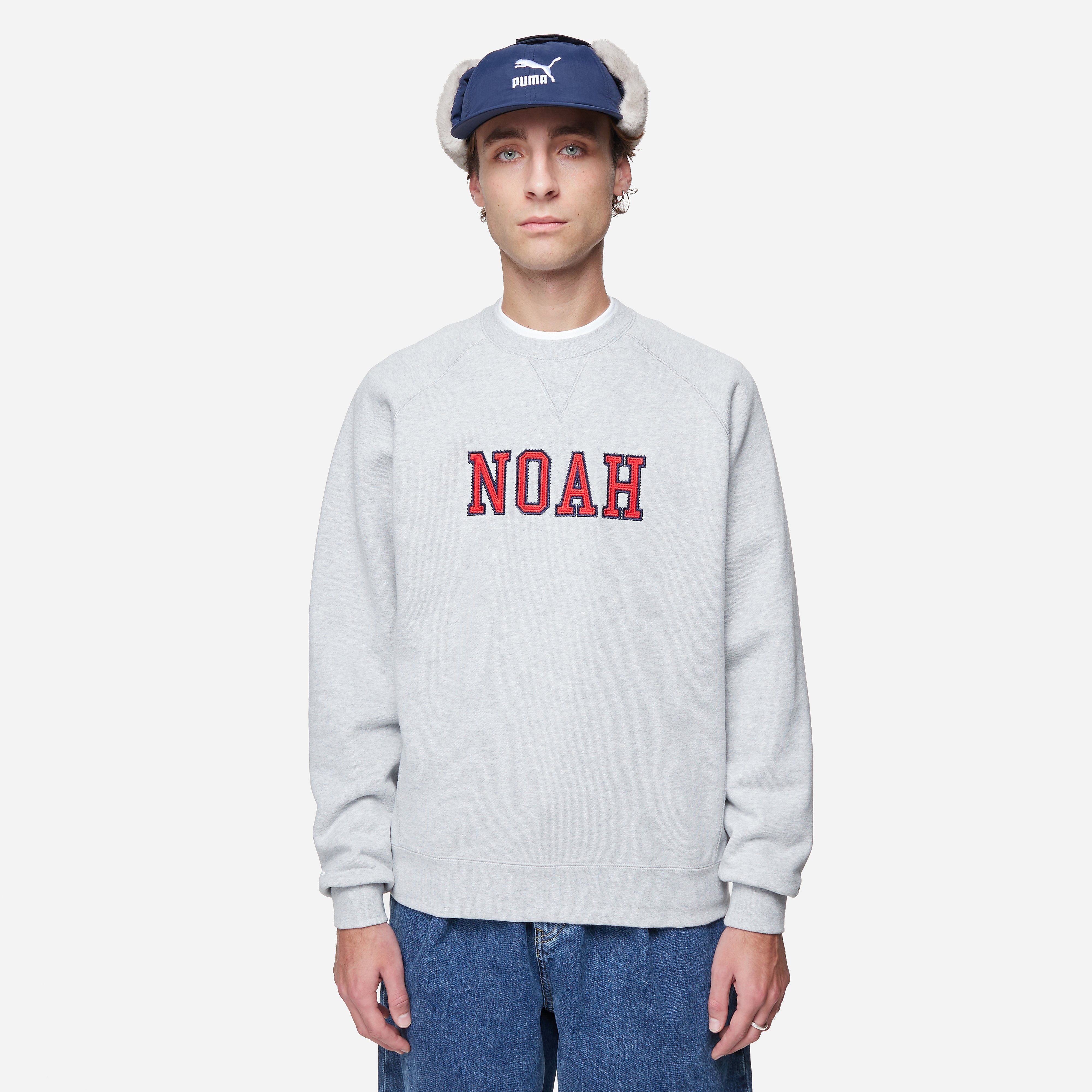 PUMA x Noah Arch Crew Sweatshirt, Grey - Curated Menswear