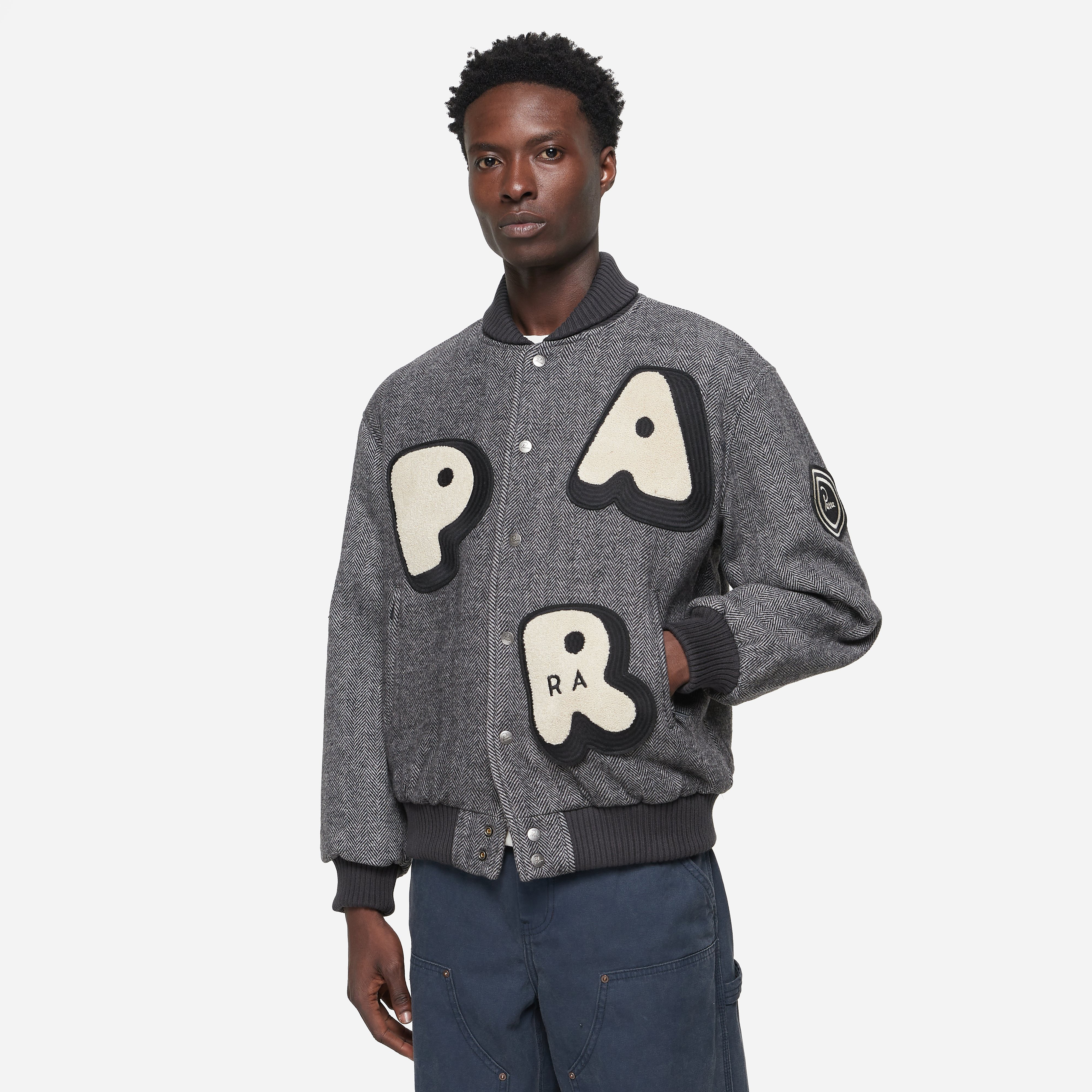 by Parra Rounded Varsity Jacket, GRY - Curated Menswear