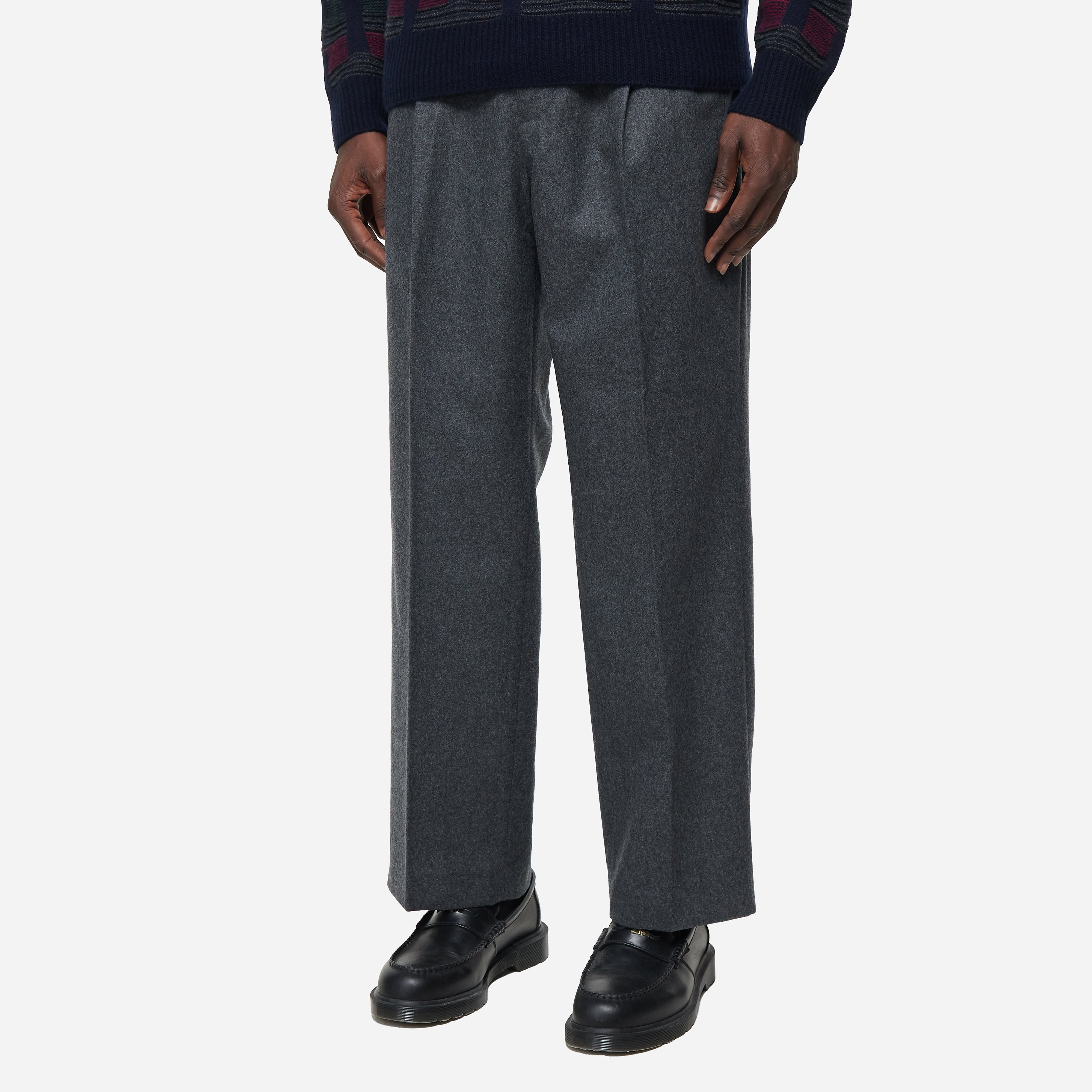 Farah Japan 2 Tuck Premium Wool Pant, Grey - Curated Menswear