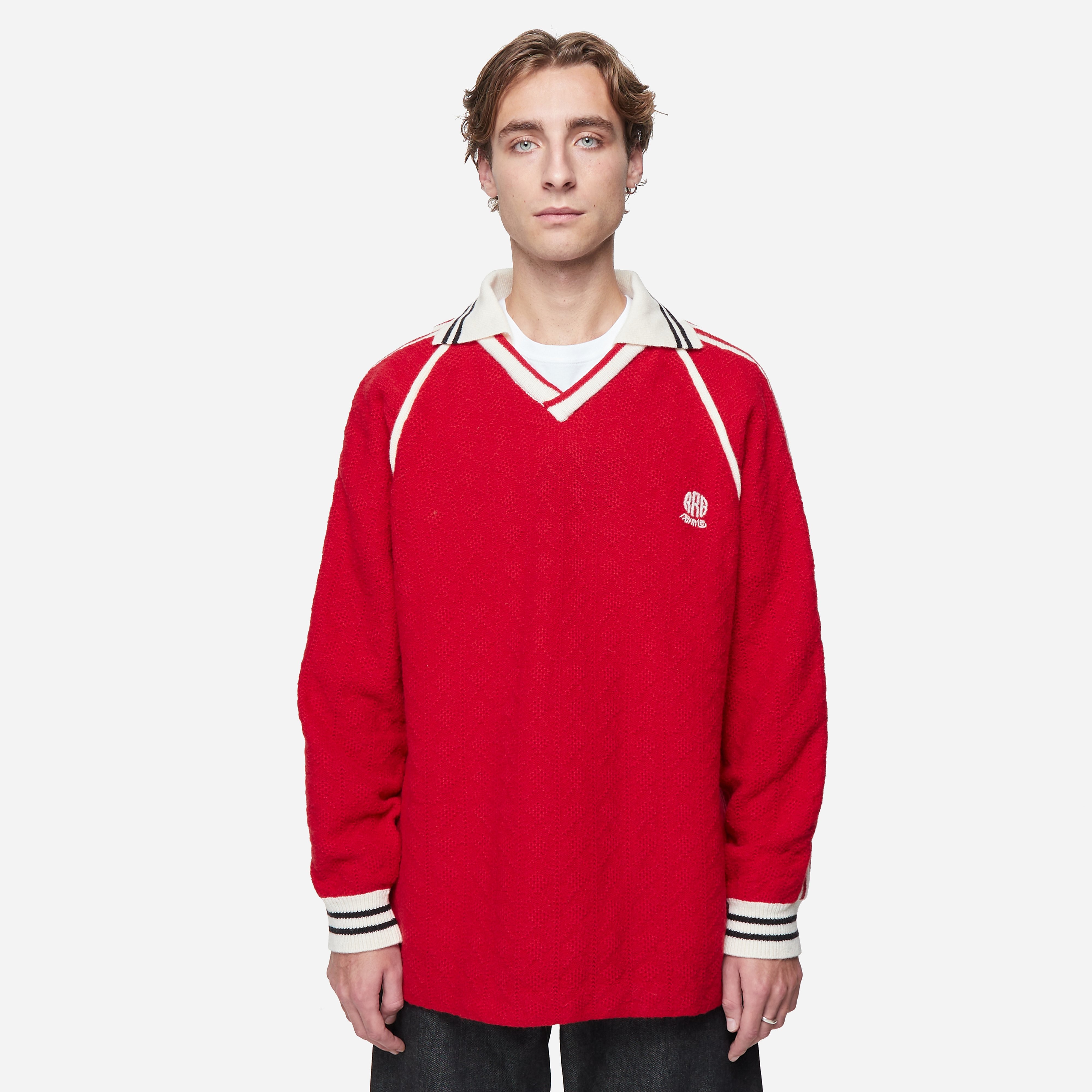 RICE NINE TEN Classic Knit Jersey, RED - Curated Menswear